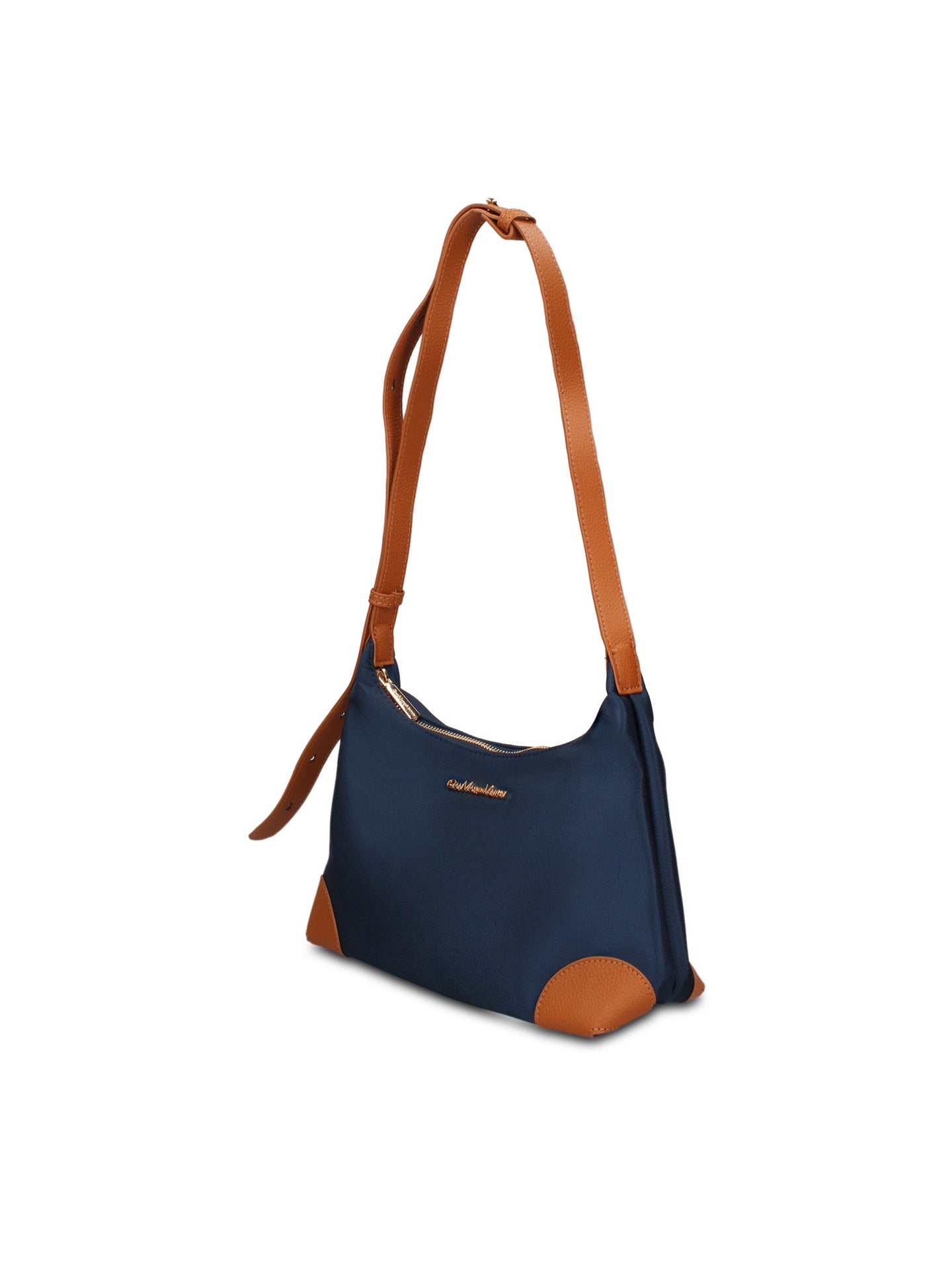 Borsa a Tracolla in 100% Pu Vegan Leather Blu Scuro