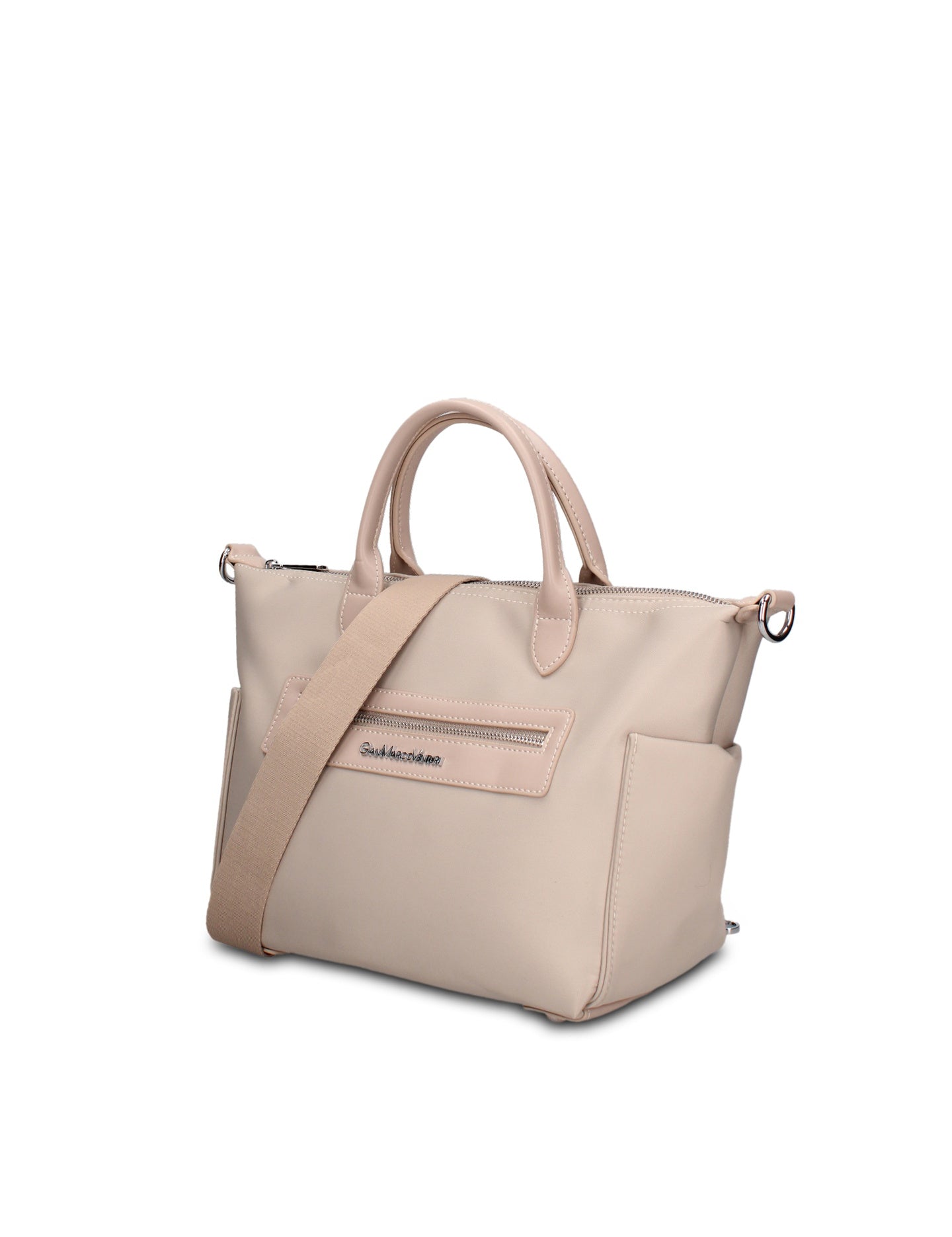 Borsa a Mano in 100% Pu Vegan Leather Beige