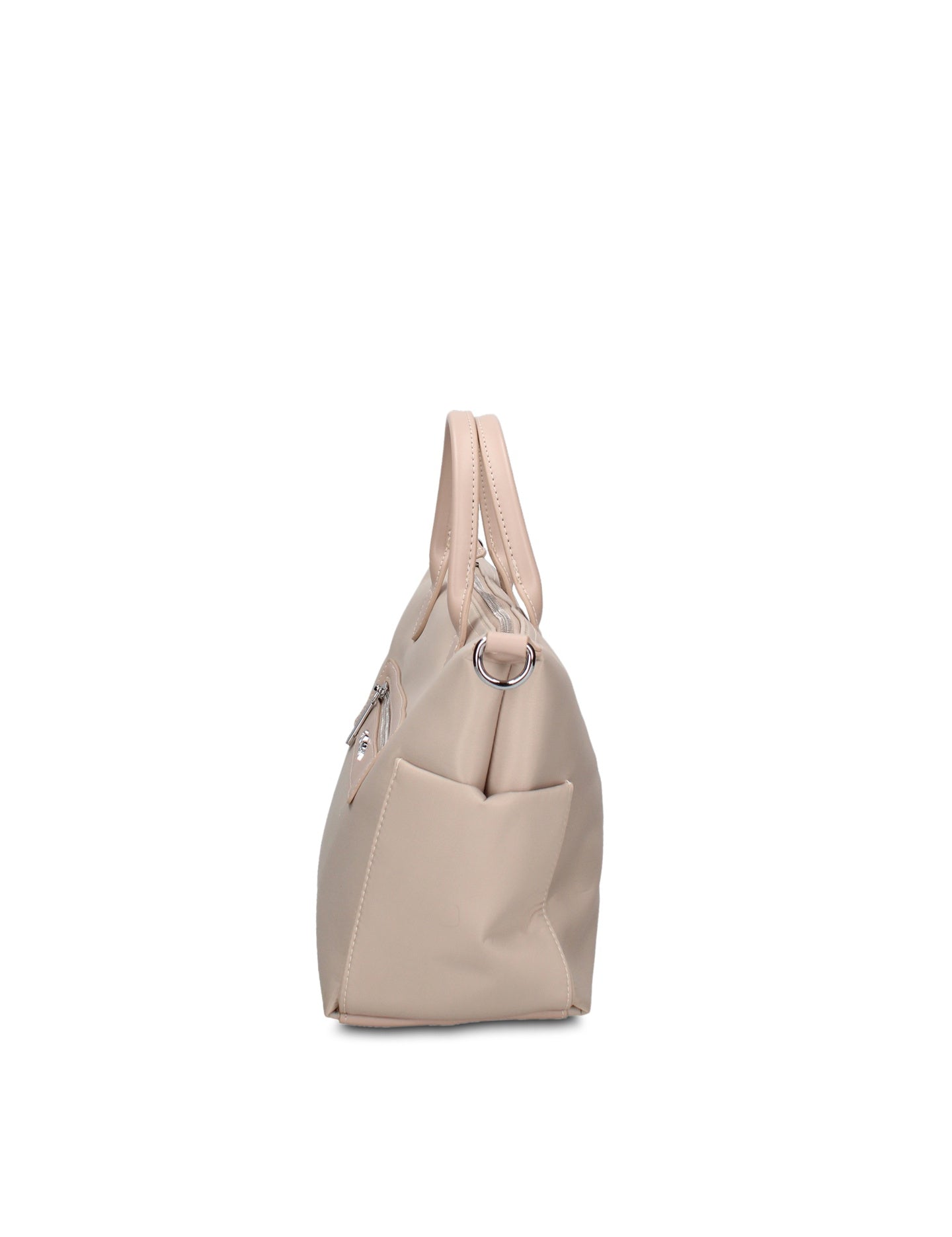 Borsa a Mano in 100% Pu Vegan Leather Beige