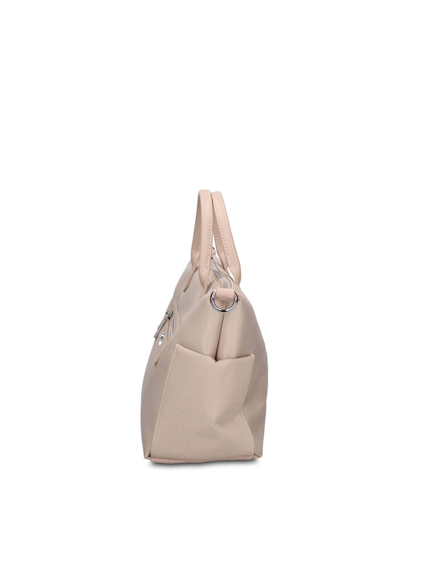 Borsa a Mano in 100% Pu Vegan Leather Beige