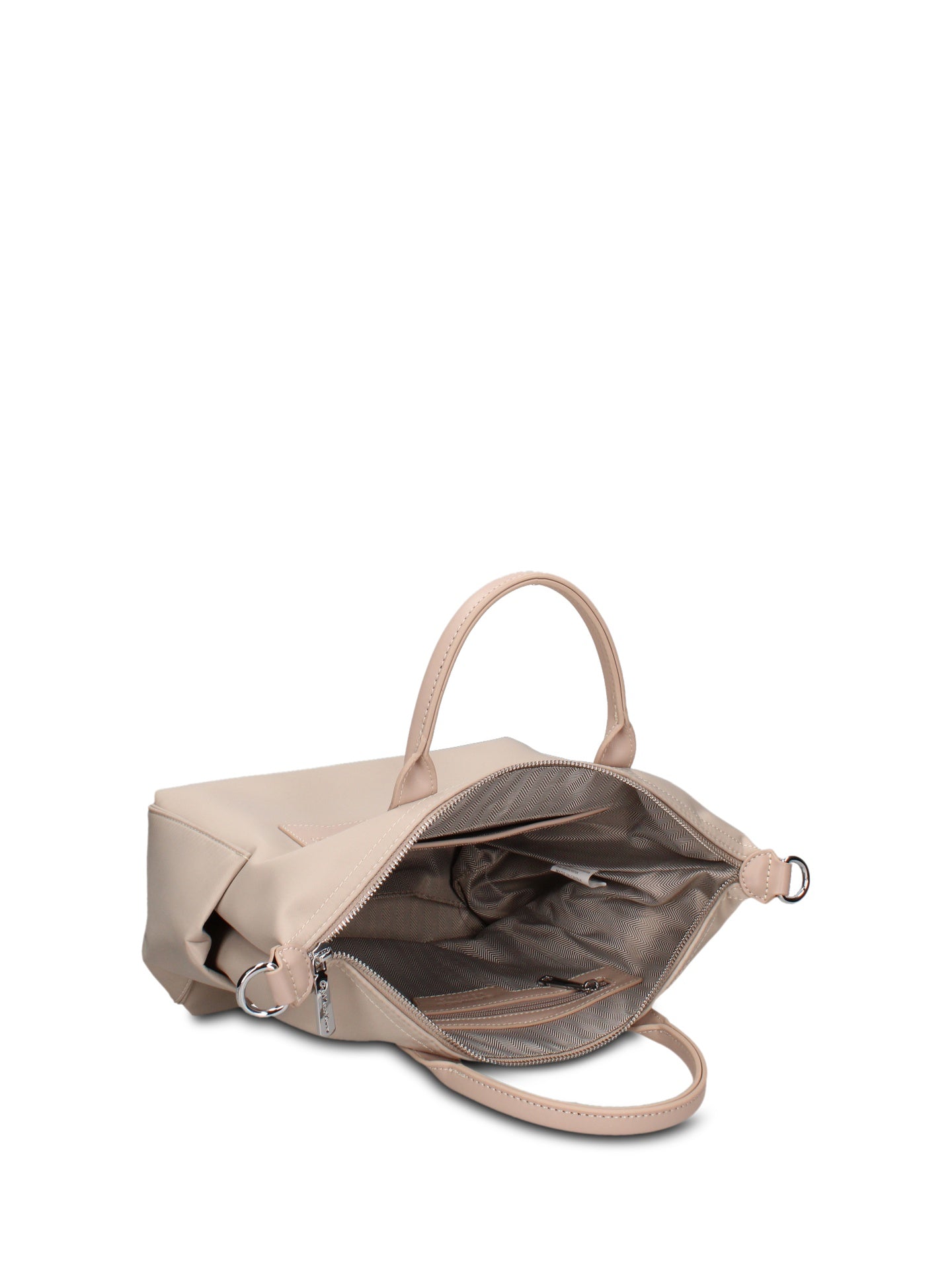 Borsa a Mano in 100% Pu Vegan Leather Beige