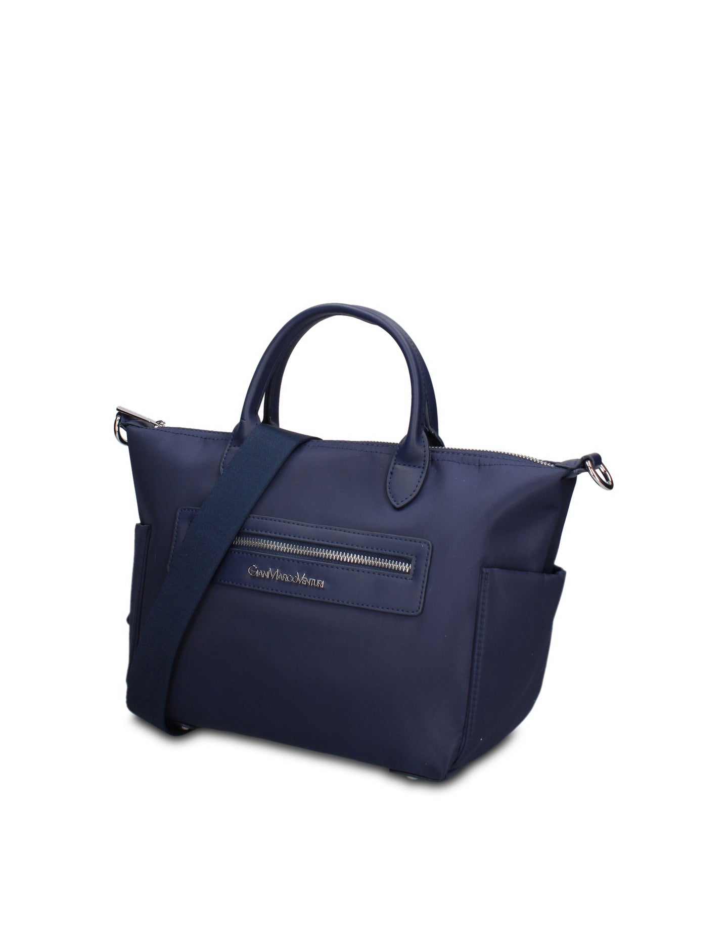 Borsa a Mano in 100% Pu Vegan Leather Blu