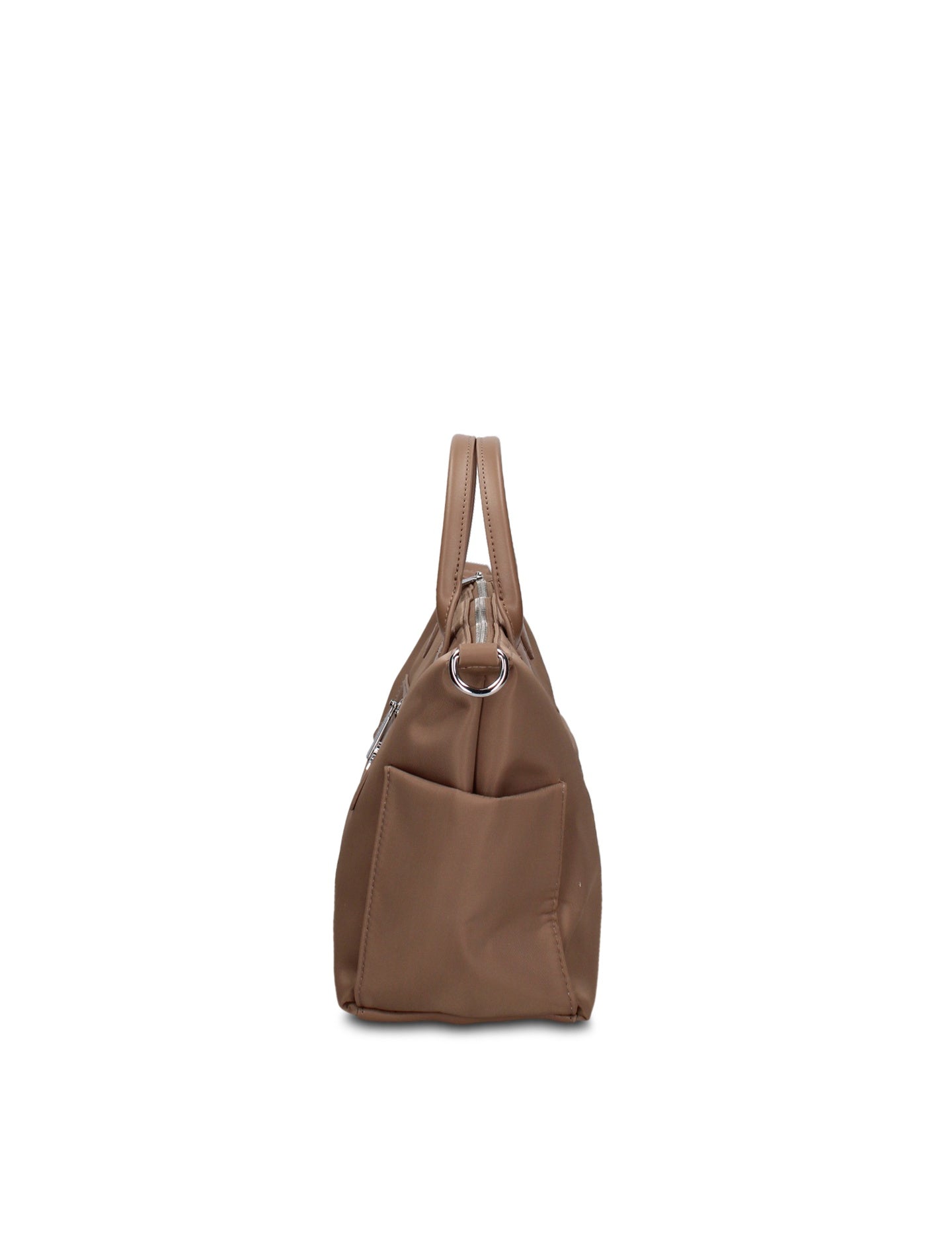 Borsa a Mano in 100% Pu Vegan Leather Verde Militare