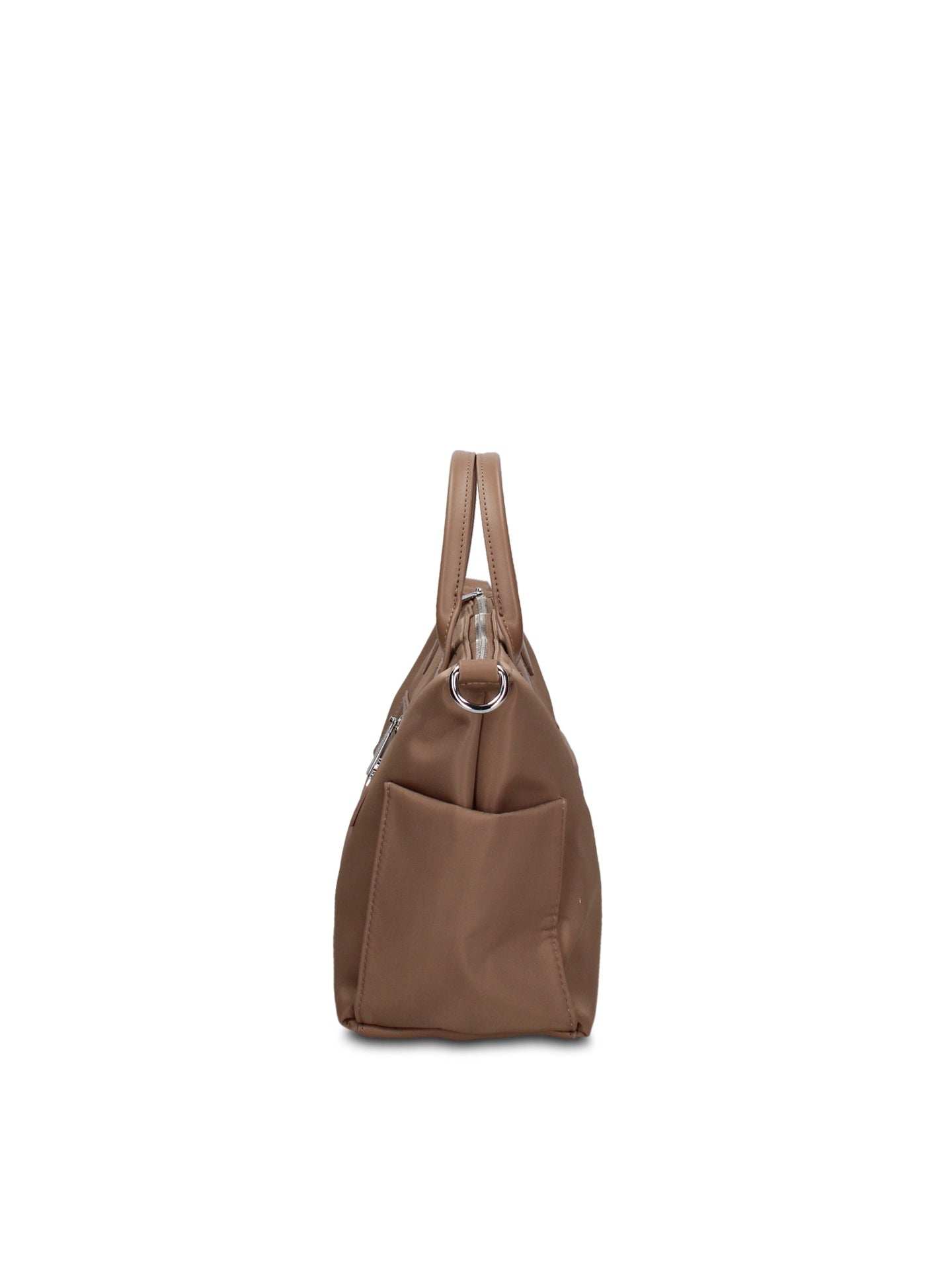 Borsa a Mano in 100% Pu Vegan Leather Verde Militare