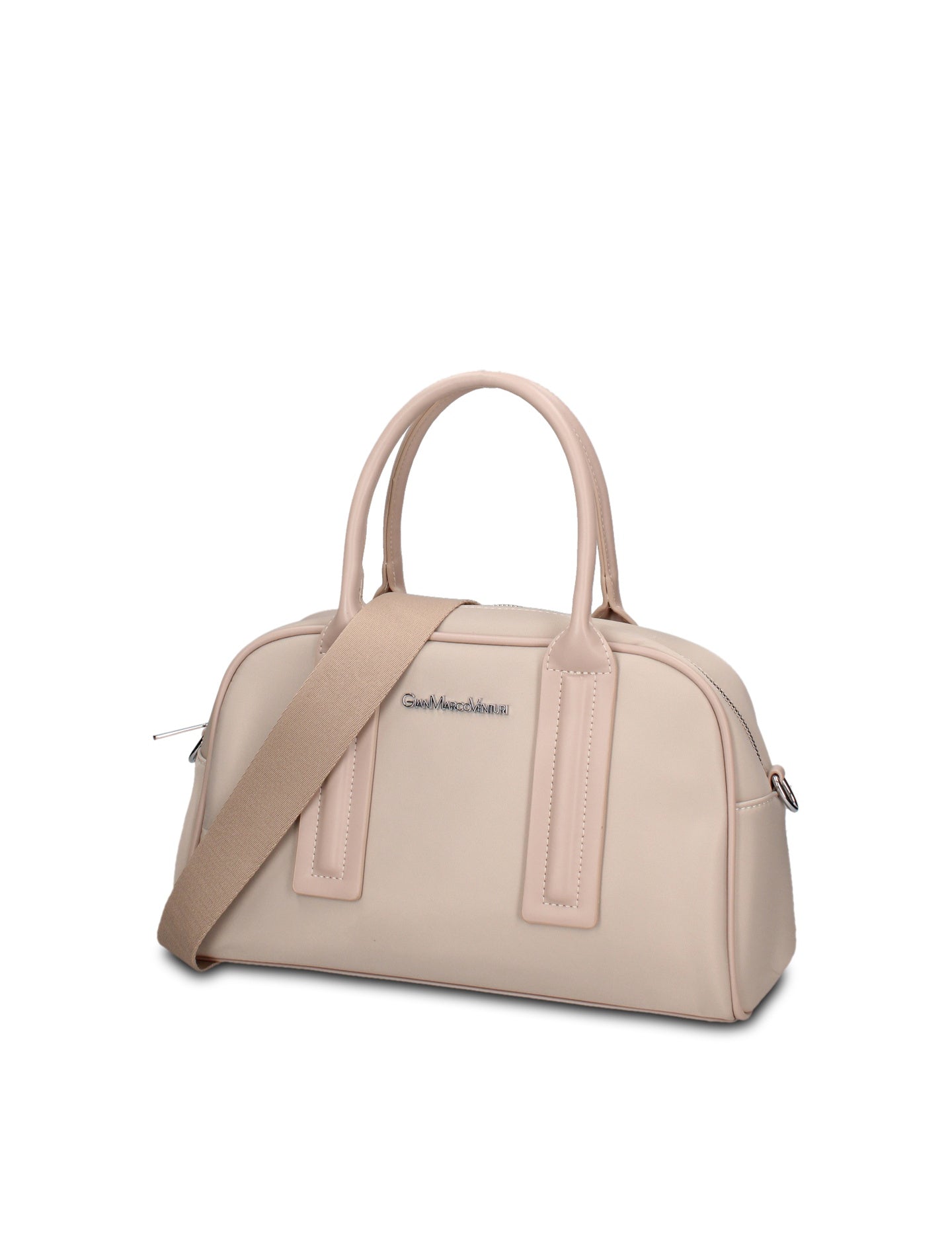 Borsa a Mano in 100% Pu Vegan Leather Beige