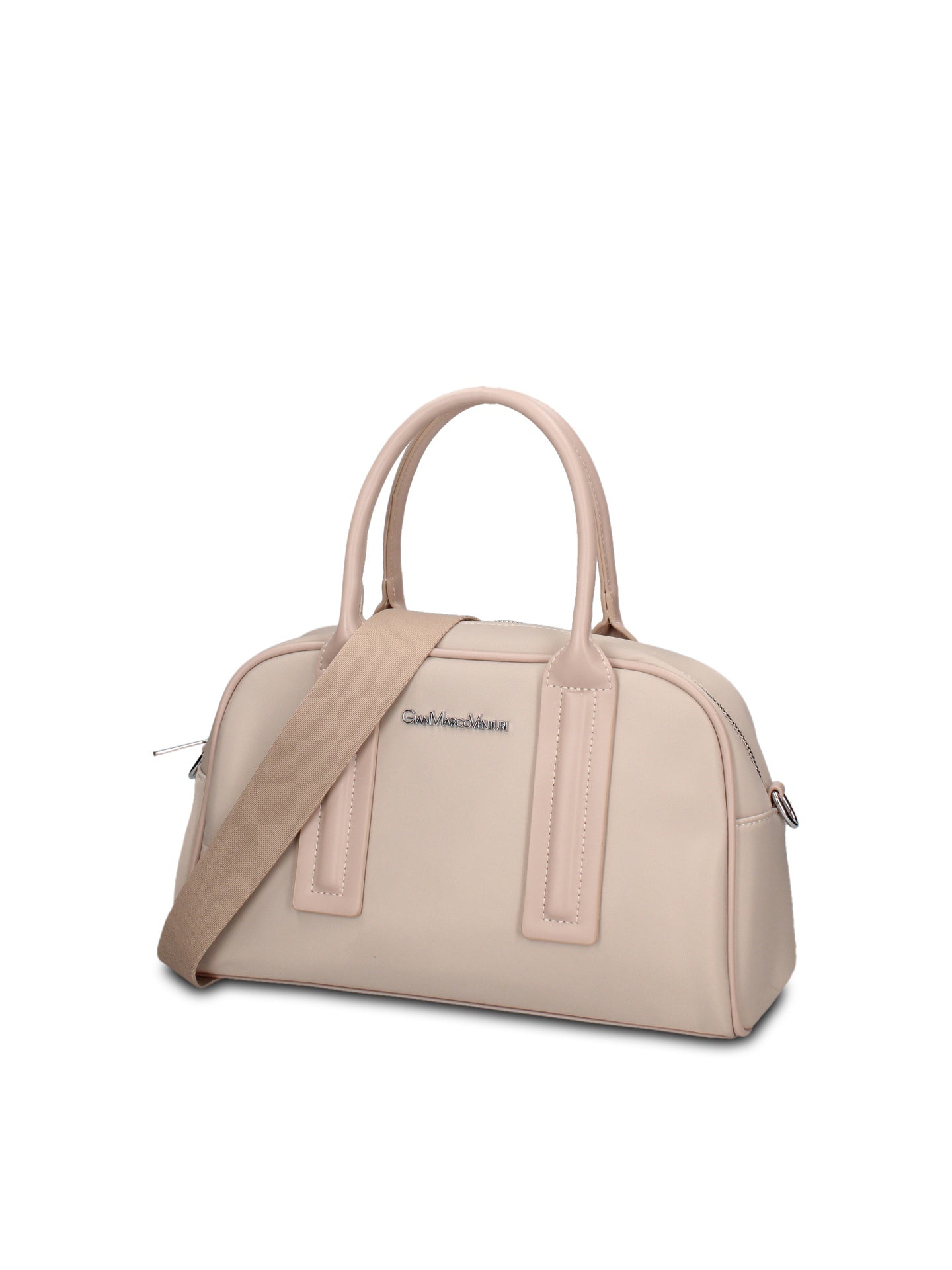 Borsa a Mano in 100% Pu Vegan Leather Beige