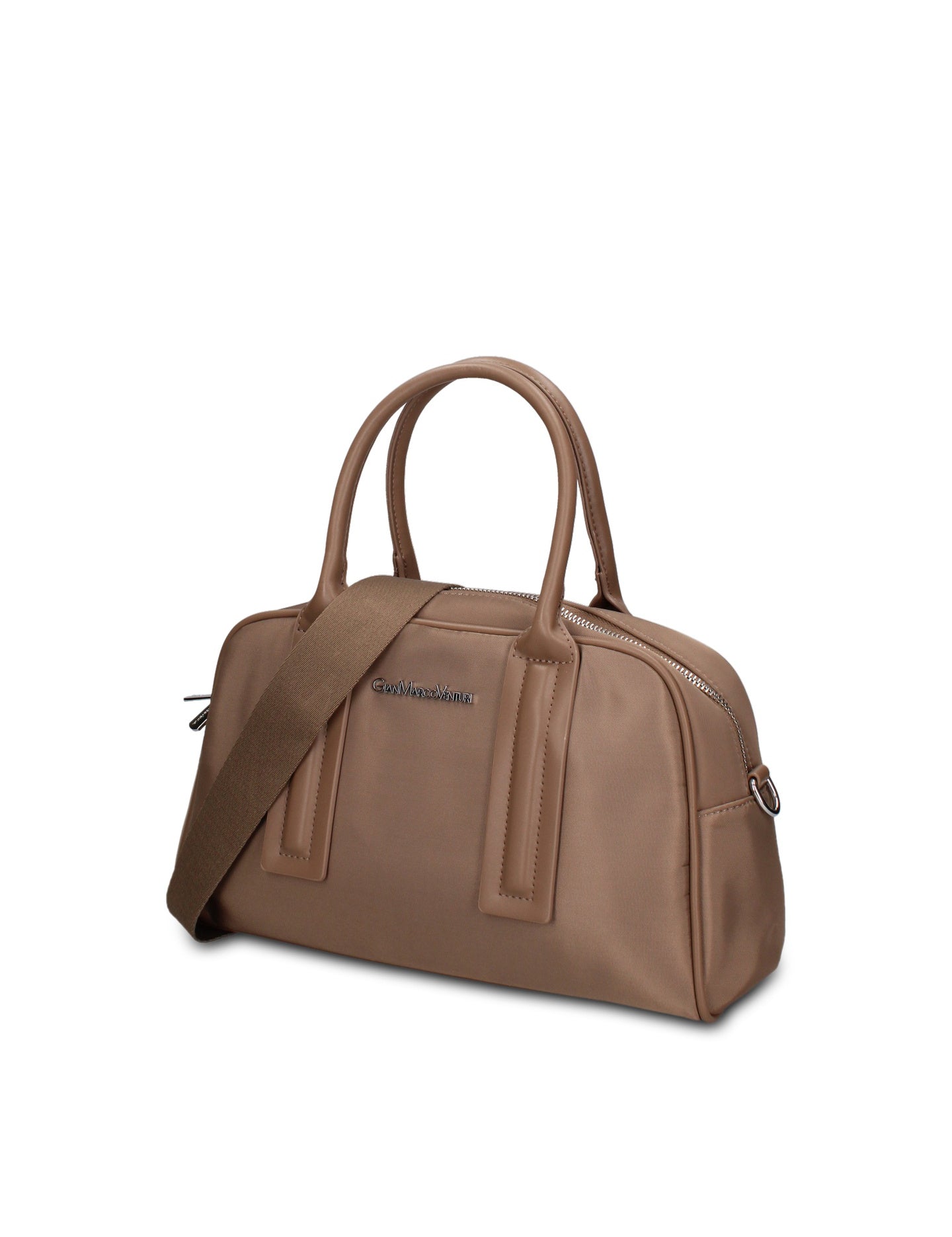 Borsa a Mano in 100% Pu Vegan Leather Verde Militare