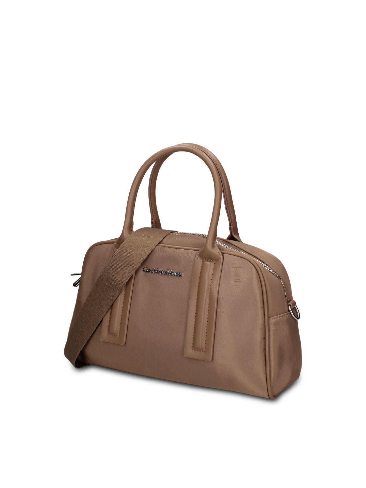 Borsa a Mano in 100% Pu Vegan Leather Verde Militare