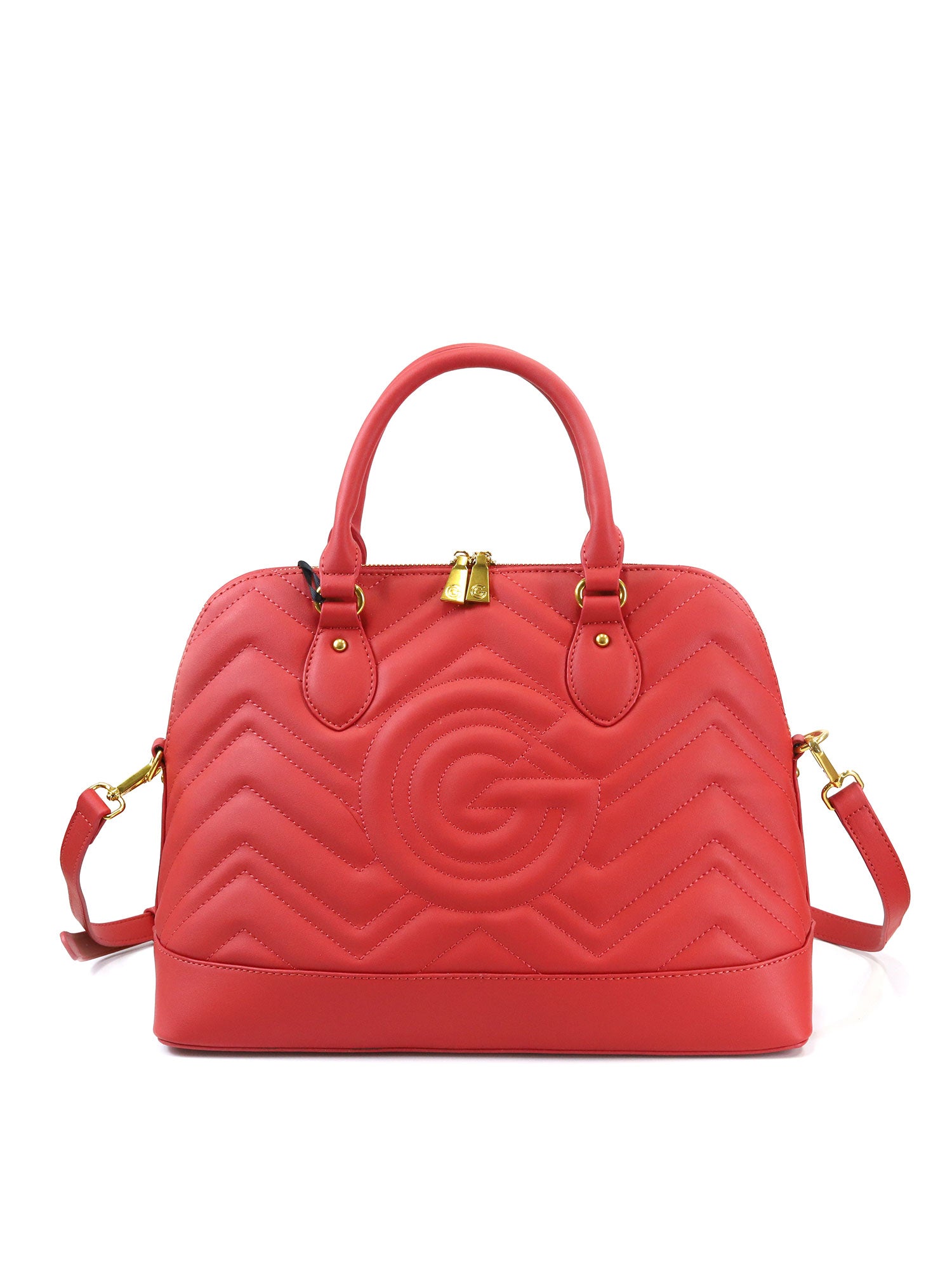 Borsa a mano da donna 100% pelle vegana PU GGB016RED Gabriella G Firenze