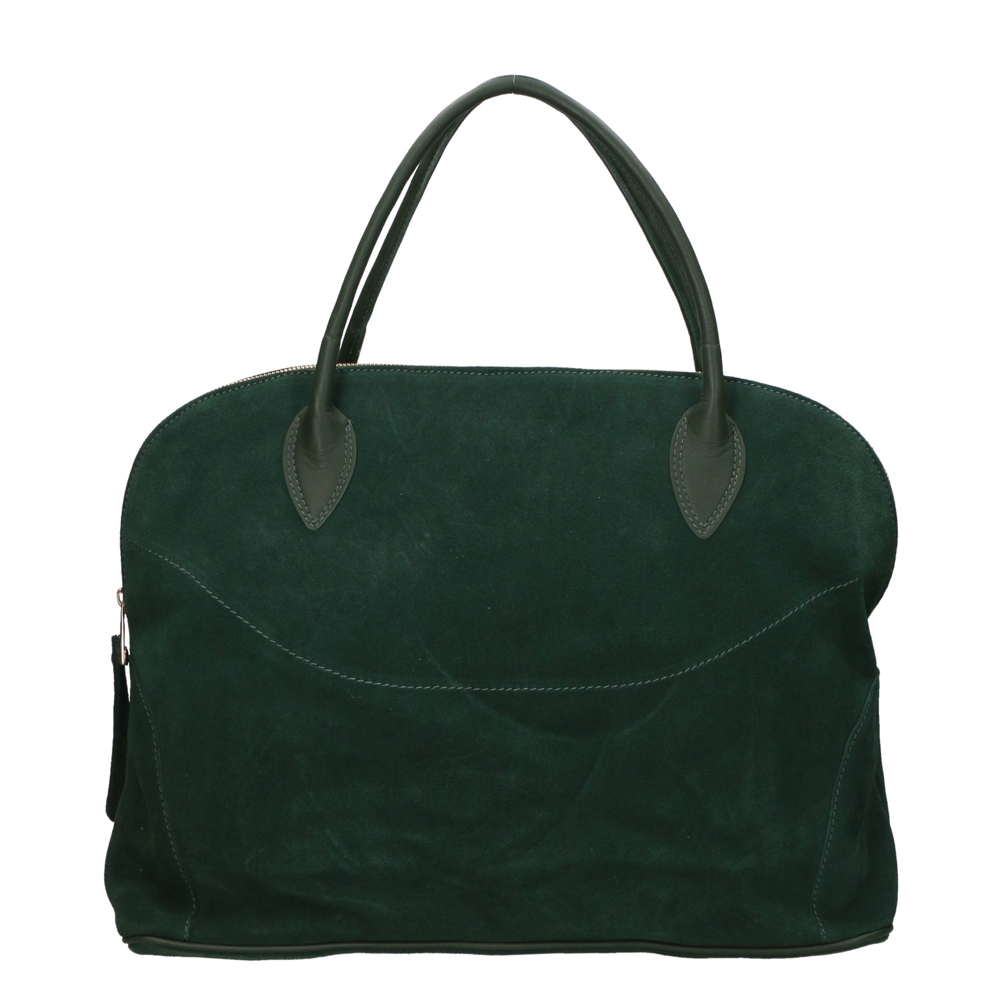 Borsa a mano da donna 100% pelle scamosciata MYB-6014-FW-06058 VERDE My Best Bag