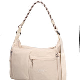 Borsa a Spalla in Polyurethane Panna