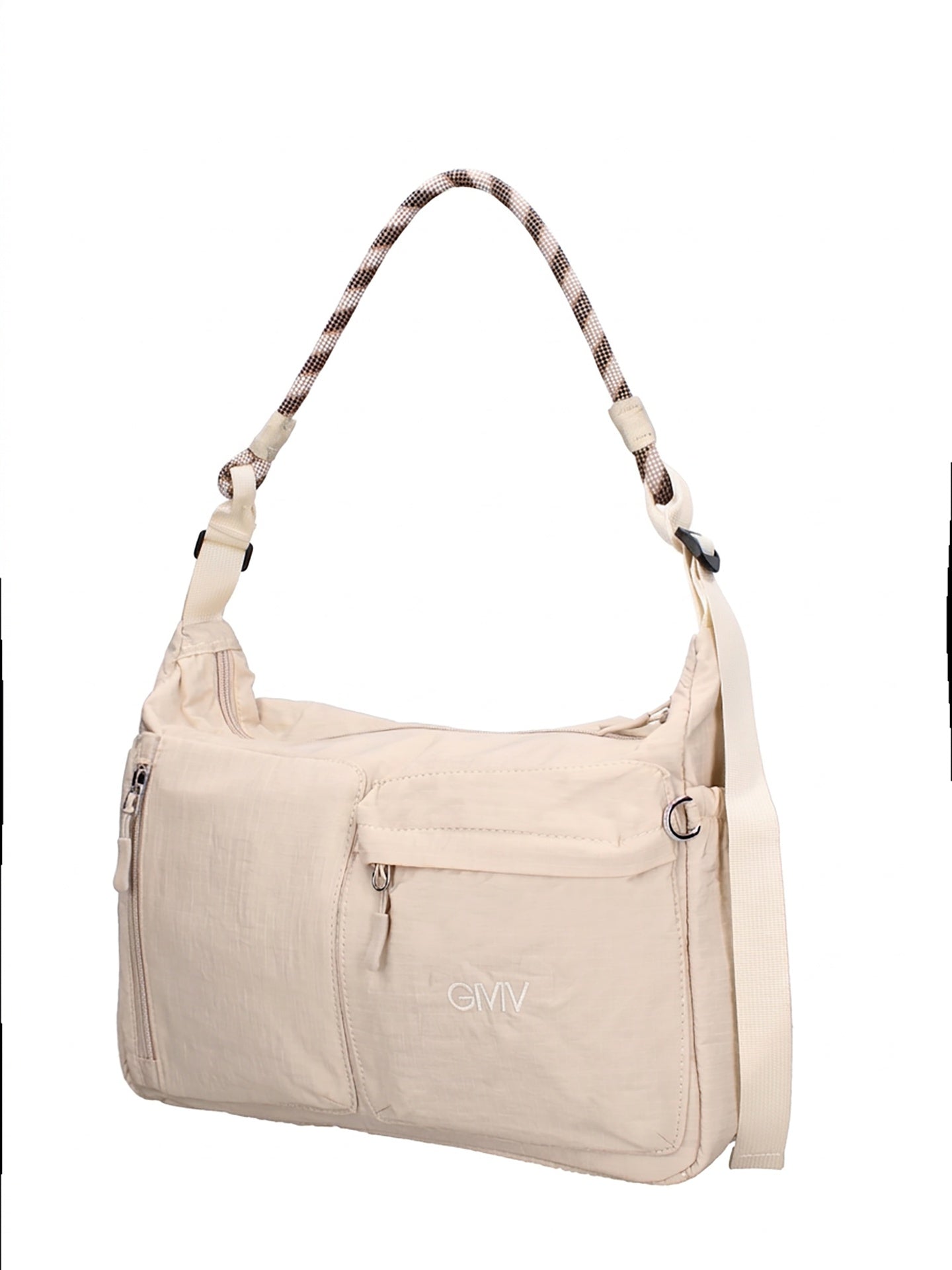 Borsa a Spalla in Polyurethane Panna