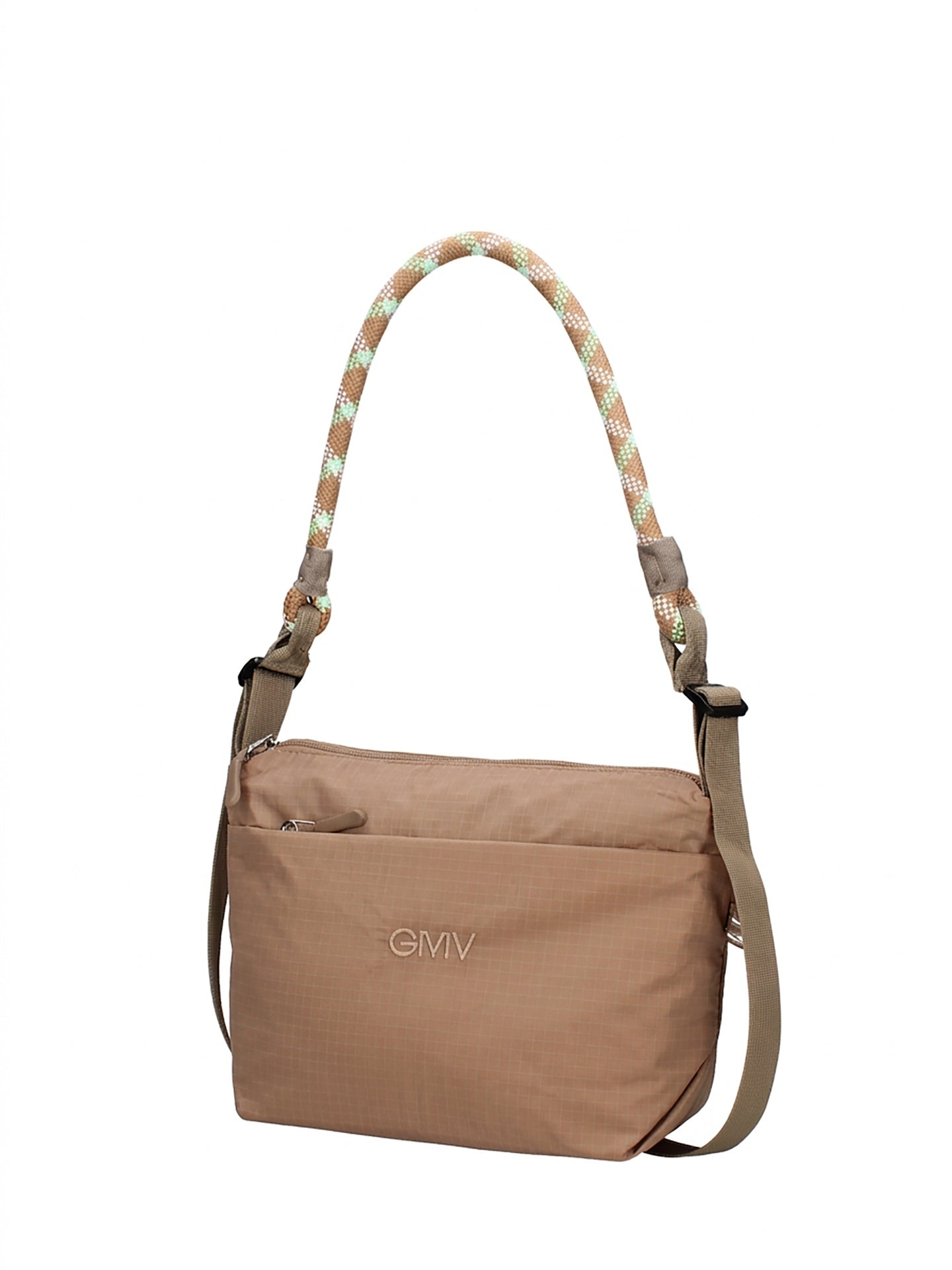 Borsa a Spalla in Polyurethane Verde Militare