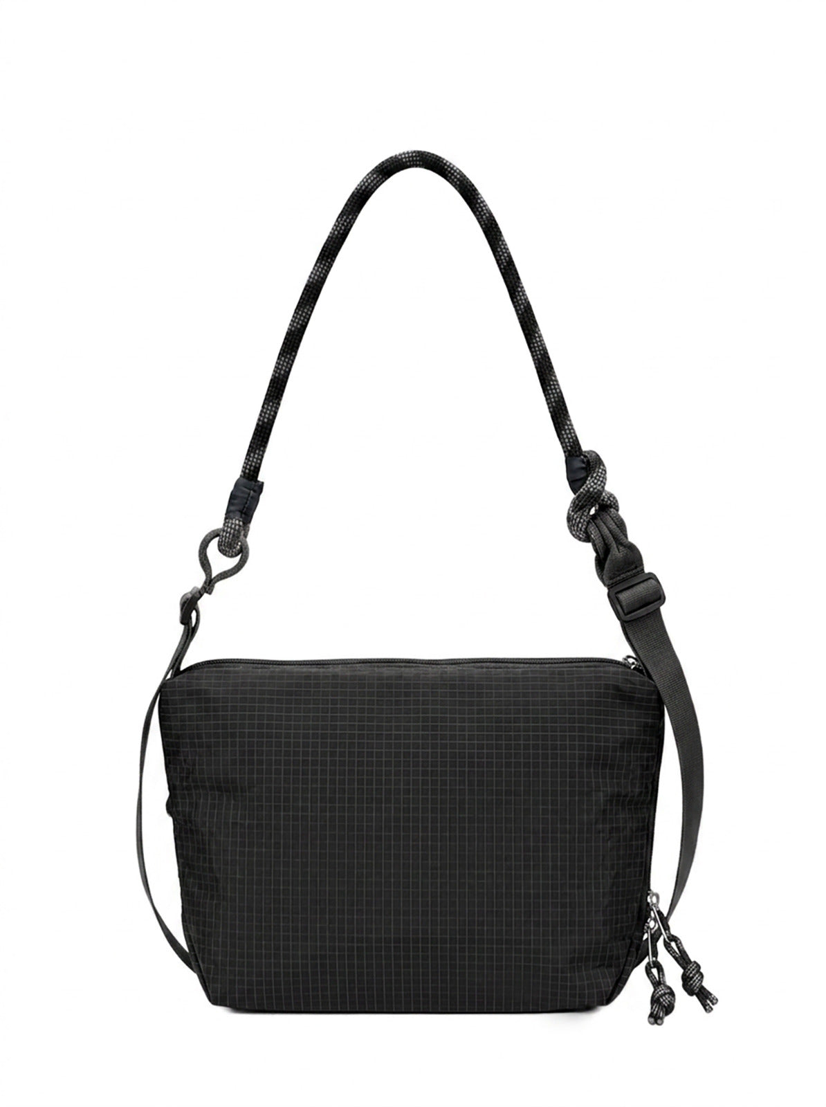 Borsa a Spalla in Polyurethane Nero