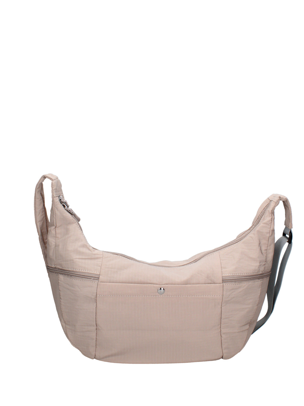 Borsa a Spalla in Poliestere Grigio Chiaro
