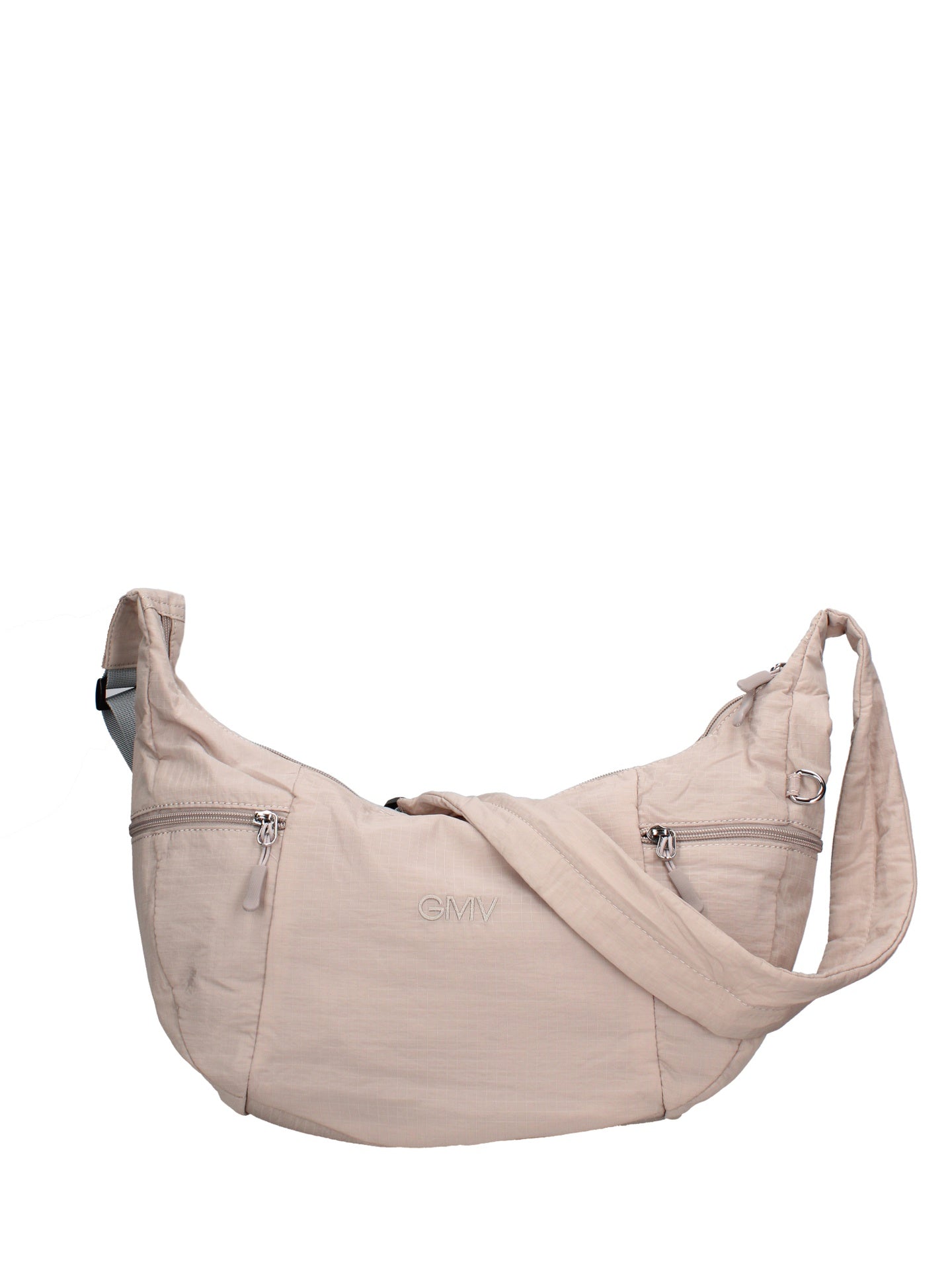 Borsa a Spalla in Poliestere Grigio Chiaro