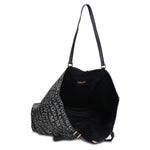 Borsa Shopper in 100% Pu Vegan Leather Blu