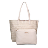 Borsa Shopper in 100% Pu Vegan Leather Verde Militare