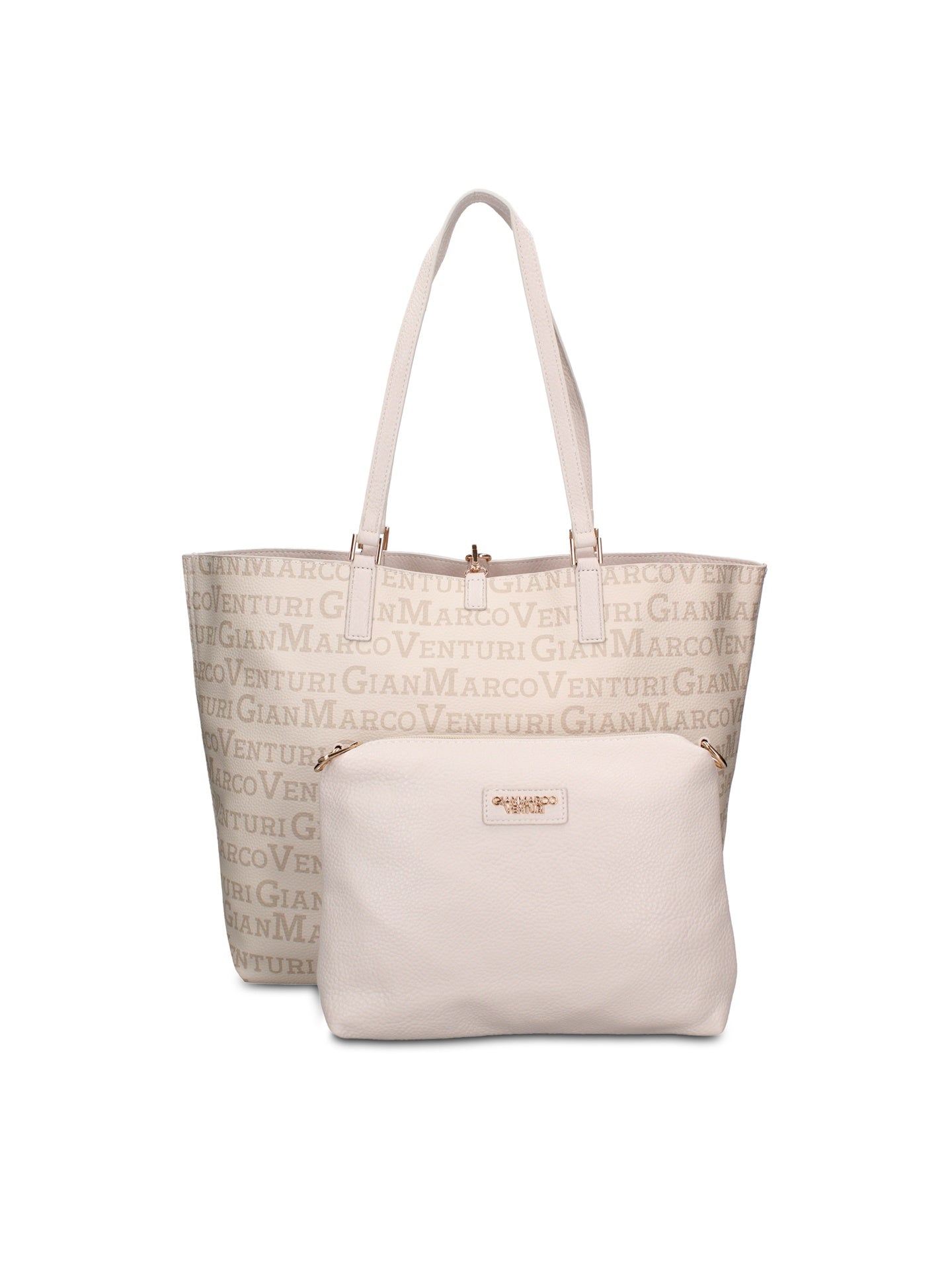 Borsa Shopper in 100% Pu Vegan Leather Verde Militare