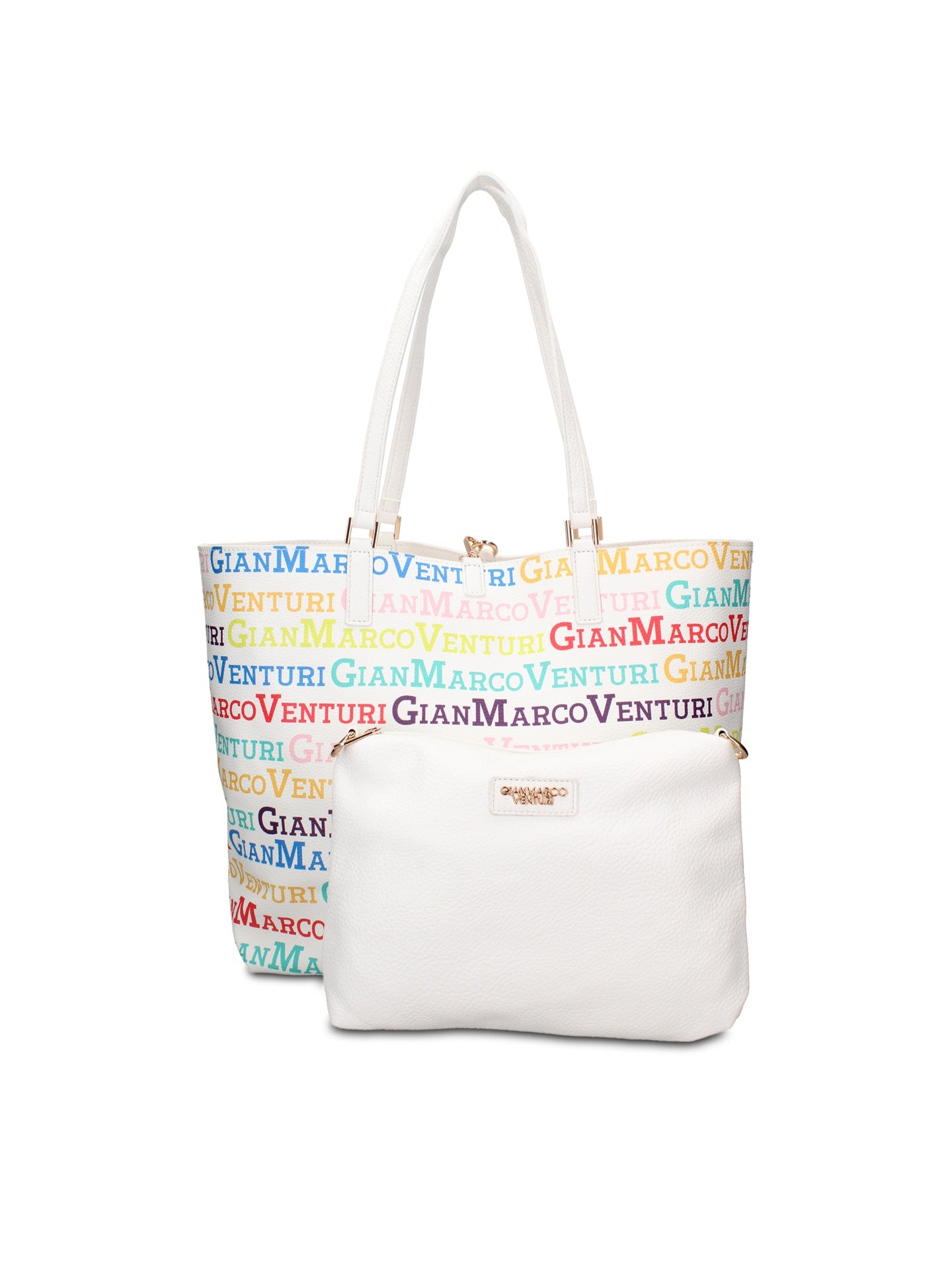 Borsa Shopper in 100% Pu Vegan Leather Bianco
