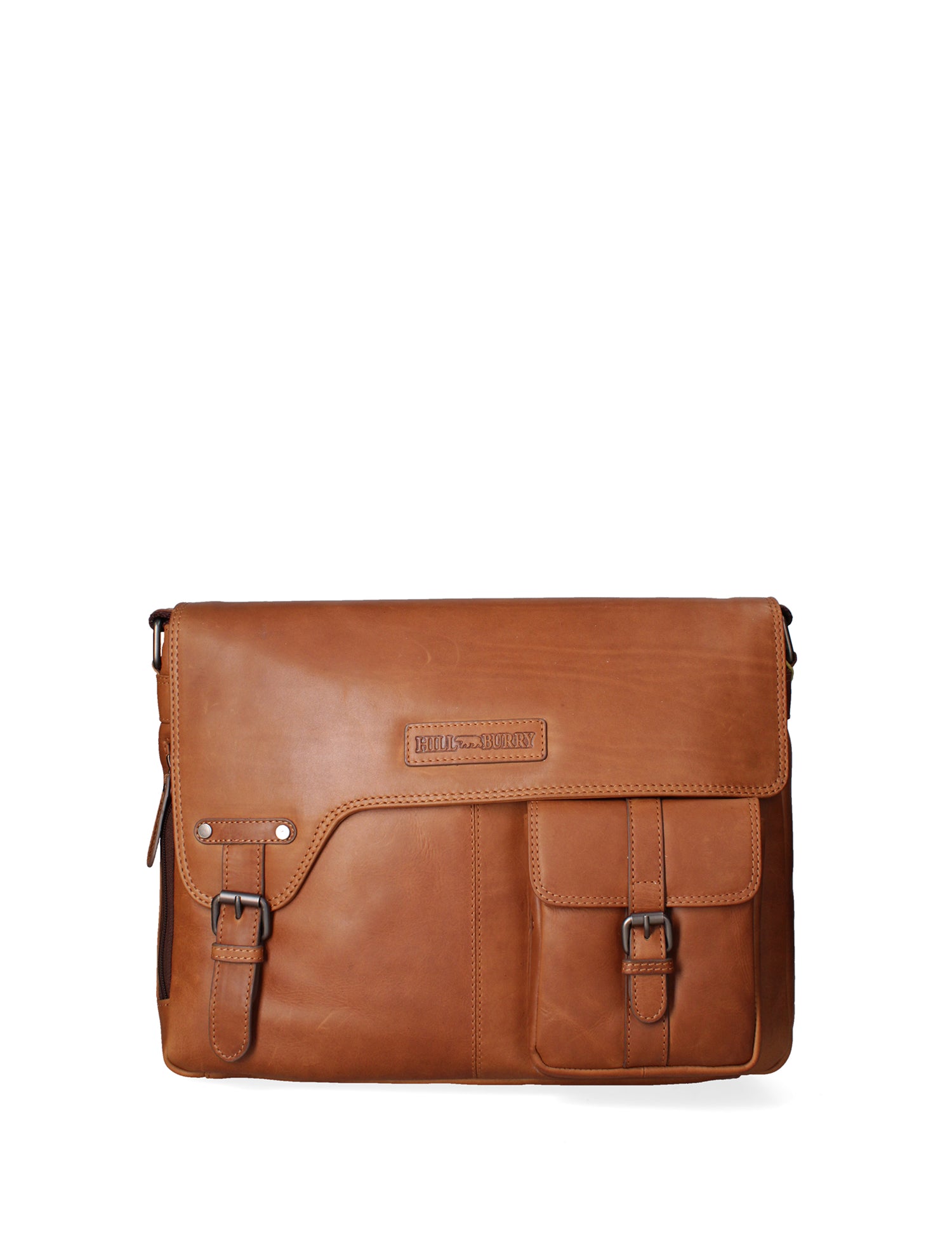 Borsa a tracolla da uomo 100% vera pelle HILB-3173-CUOIO Hill Burry
