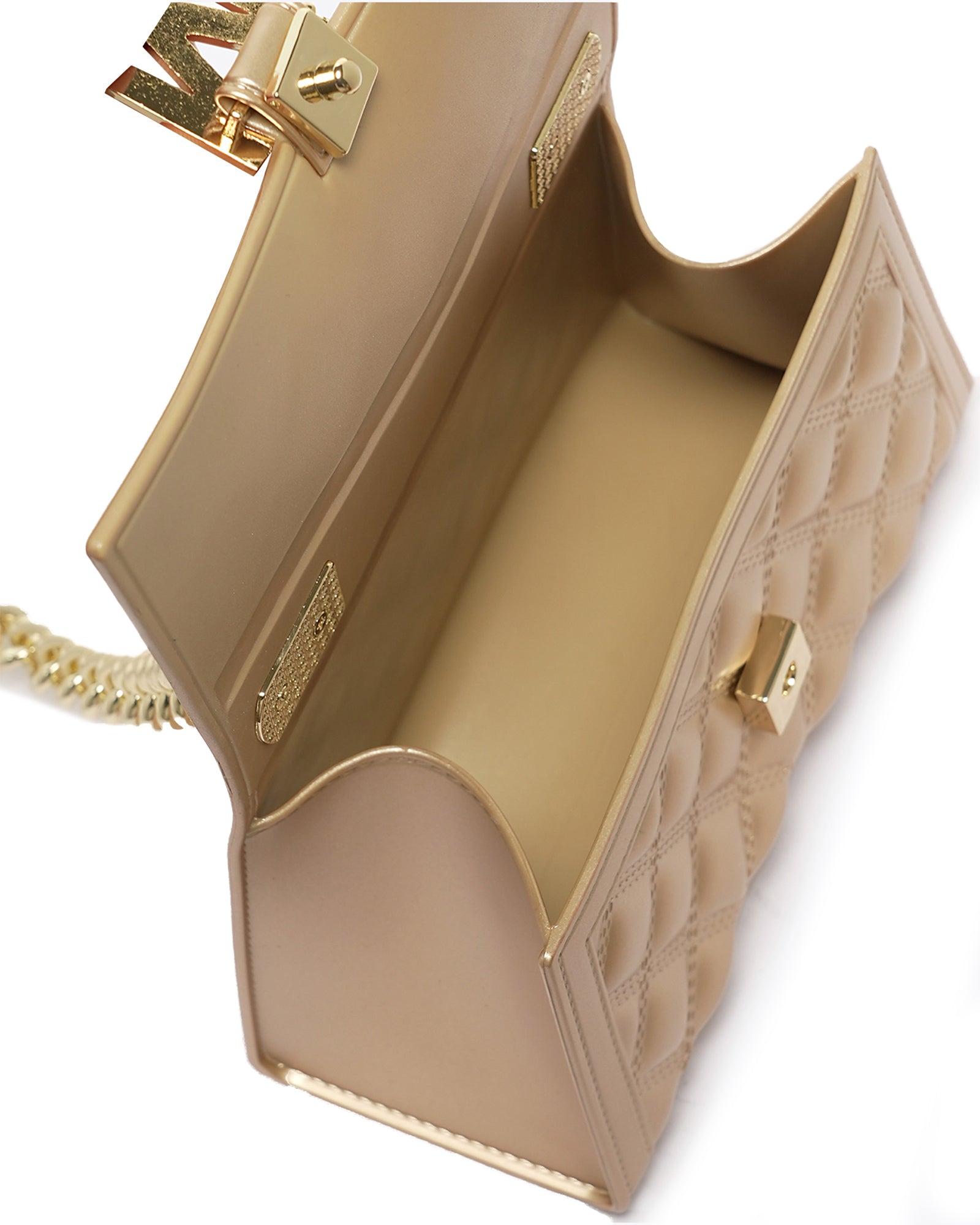 Borsa a mano da donna 100% Pvc FLAT RHOMBUS S-GOLD + LIGHT GOLD Marc Ellis