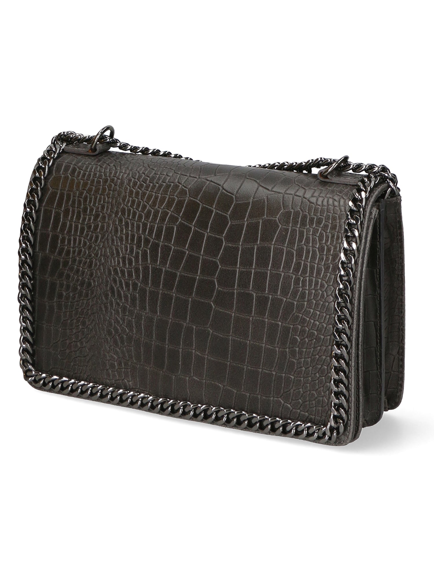 Crystalline Borsa a tracolla da donna Vera pelle 80066-GRIGIO Gave Lux