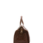 Borsa da viaggio unisex in vera pelle 100% cotone 4091-TESTA DI MORO Alessia Firenze