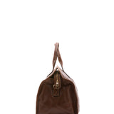 Borsa da viaggio unisex in vera pelle 100% cotone 4091-TESTA DI MORO Alessia Firenze