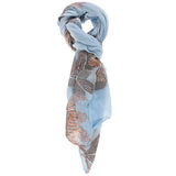 Siria L2006-BLU JEANS Foulard unisex Cotone e Seta Gave Lux