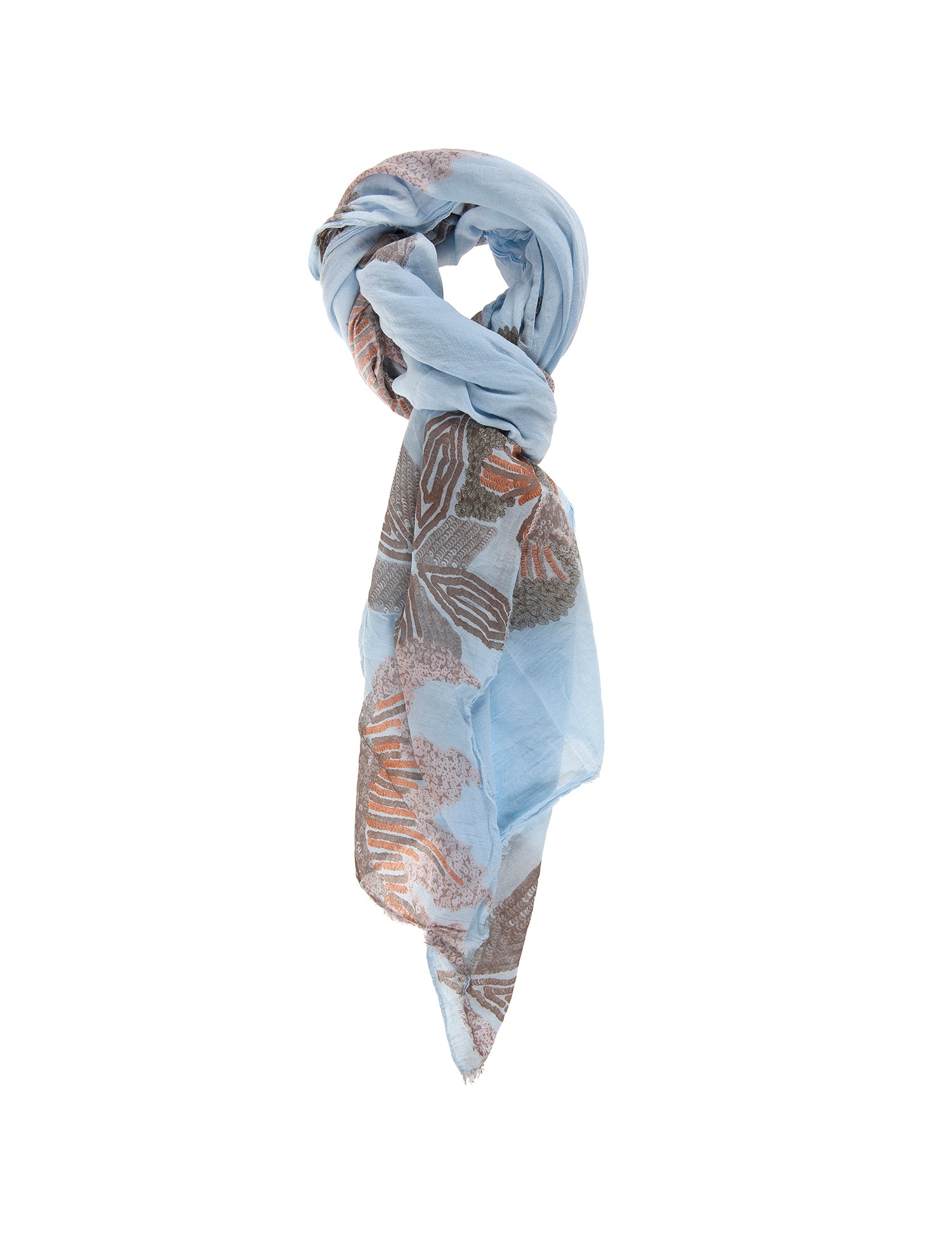 Siria L2006-BLU JEANS Foulard unisex Cotone e Seta Gave Lux