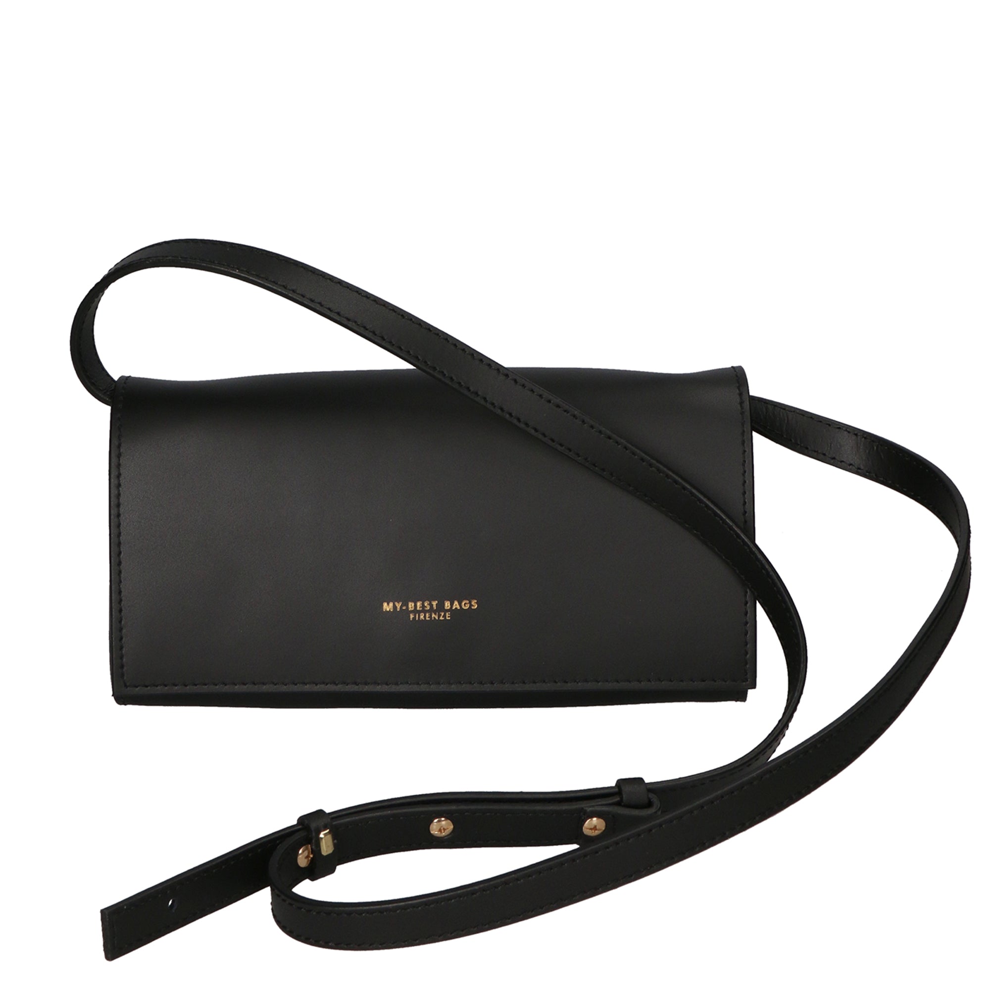 Borsa a tracolla da donna 100% pelle MYB-8048-FW-P218 NERO My Best Bag