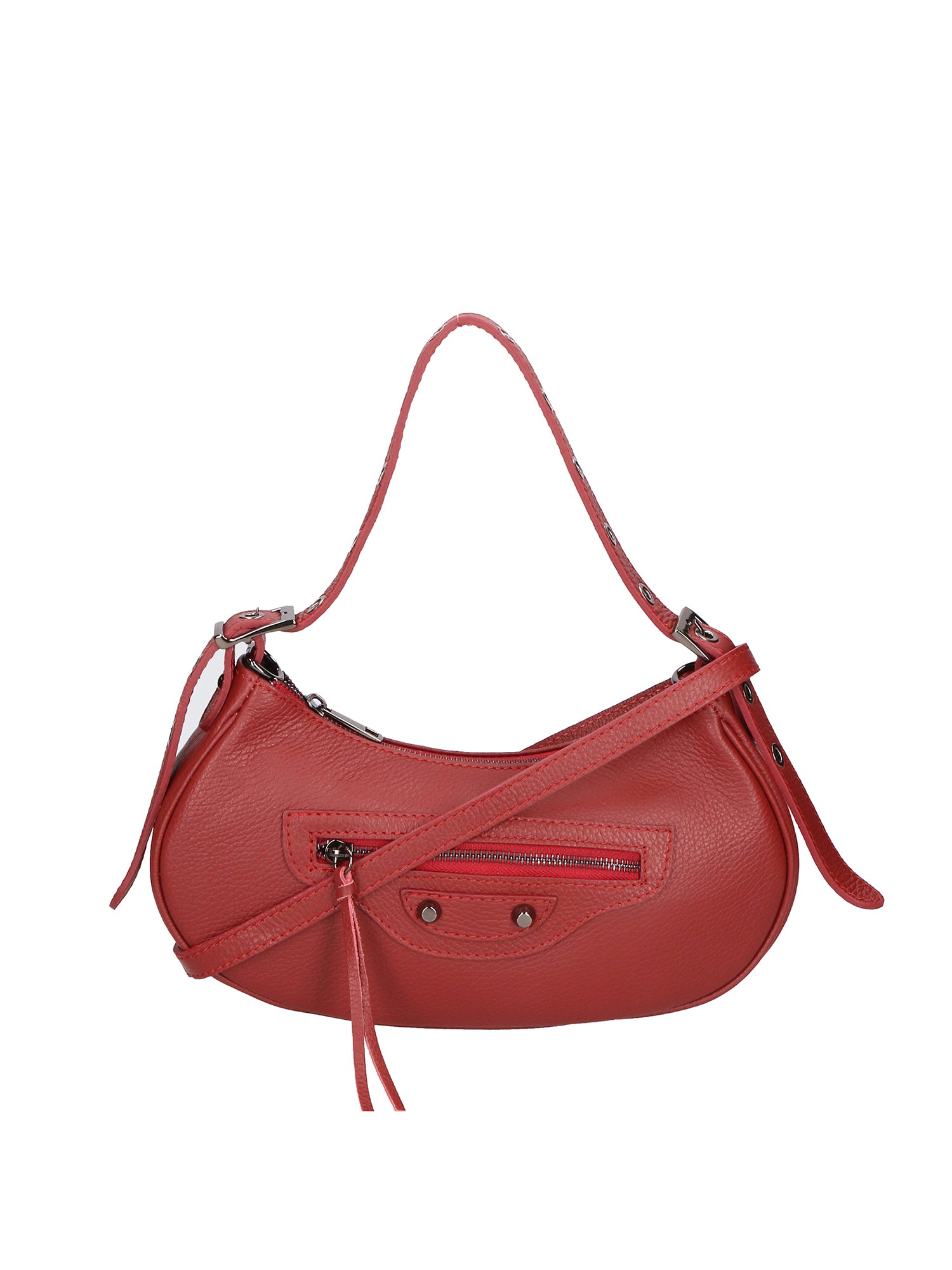 Loredana Borsa a spalla da donna Vera pelle 06548-ROSSO SCURO Gave Lux