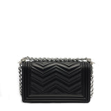 Borsa a mano da donna 100% PVC FLAT S MANHATTAN-BLACK + SILVER Marc Ellis
