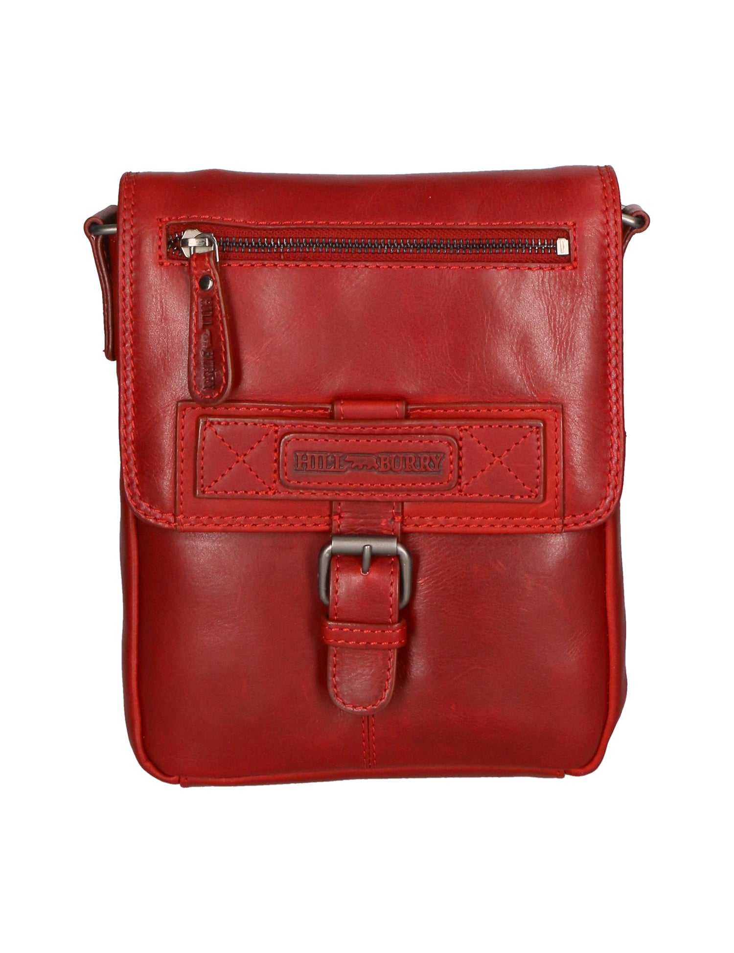 Borsa a tracolla da uomo Vera pelle HILB-6163-ROSSO Hill Burry