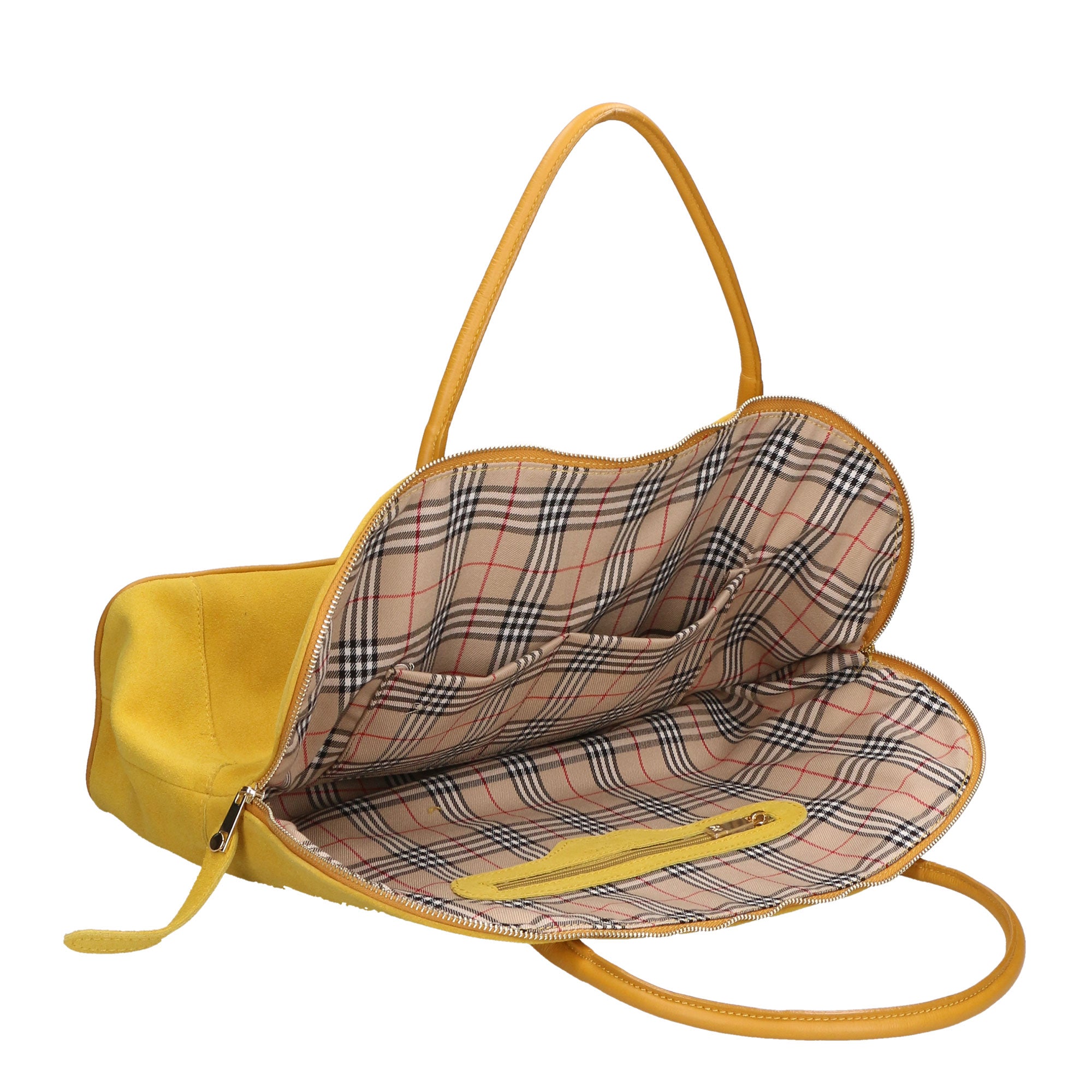 Borsa a mano da donna 100% pelle scamosciata MYB-6014-FW-0510 SENAPE My Best Bag