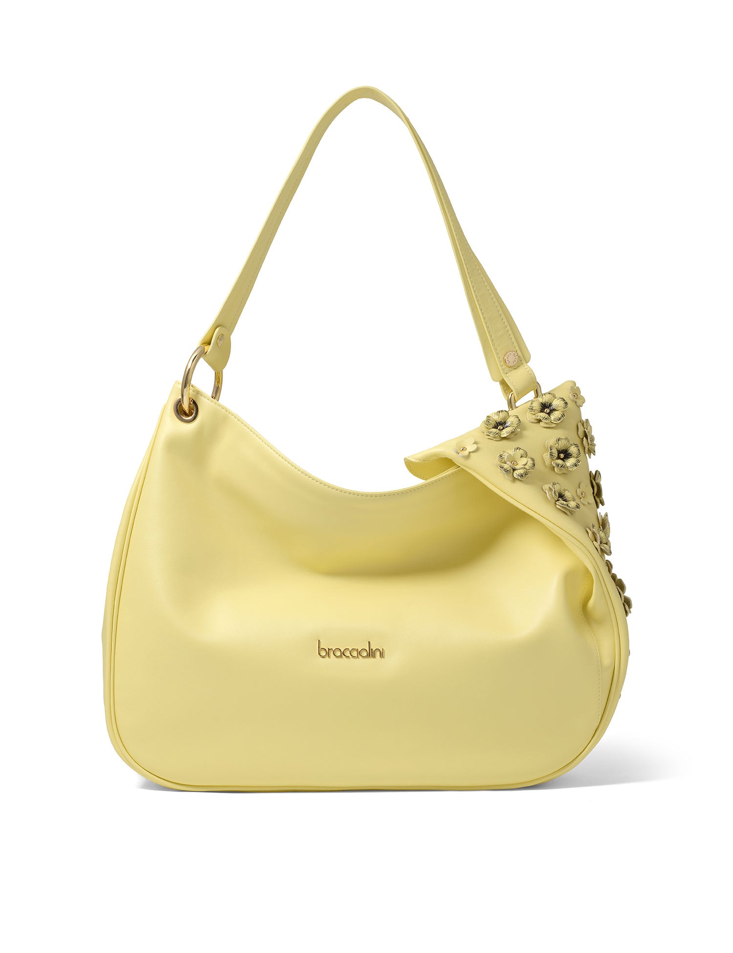 Elowen Plus Borsa a spalla da donna Vera pelle B17242-GIALLO Braccialini
