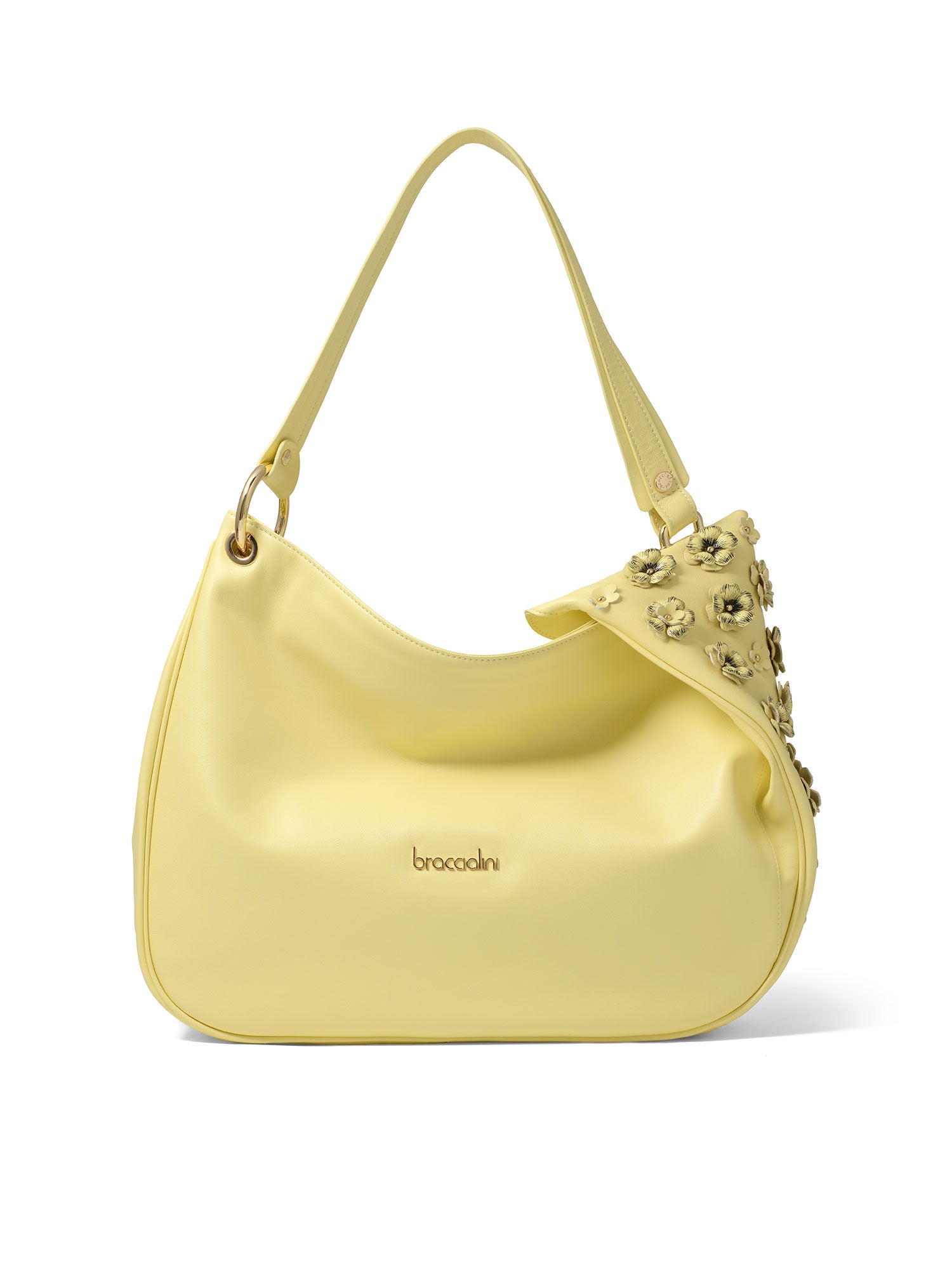 Elowen Plus Borsa a spalla da donna Vera pelle B17242-GIALLO Braccialini