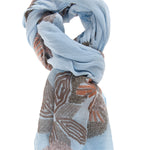 Siria L2006-BLU JEANS Foulard unisex Cotone e Seta Gave Lux
