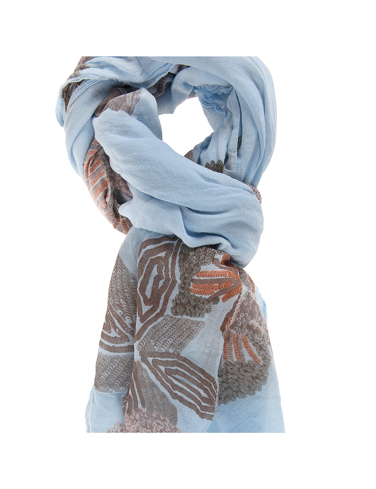 Siria L2006-BLU JEANS Foulard unisex Cotone e Seta Gave Lux