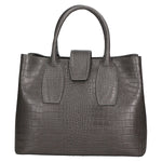 Letizia Borsa a mano da donna Pelle stampata croco 06542-GRIGIO SCURO Gave Lux