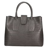 Letizia Borsa a mano da donna Pelle stampata croco 06542-GRIGIO SCURO Gave Lux