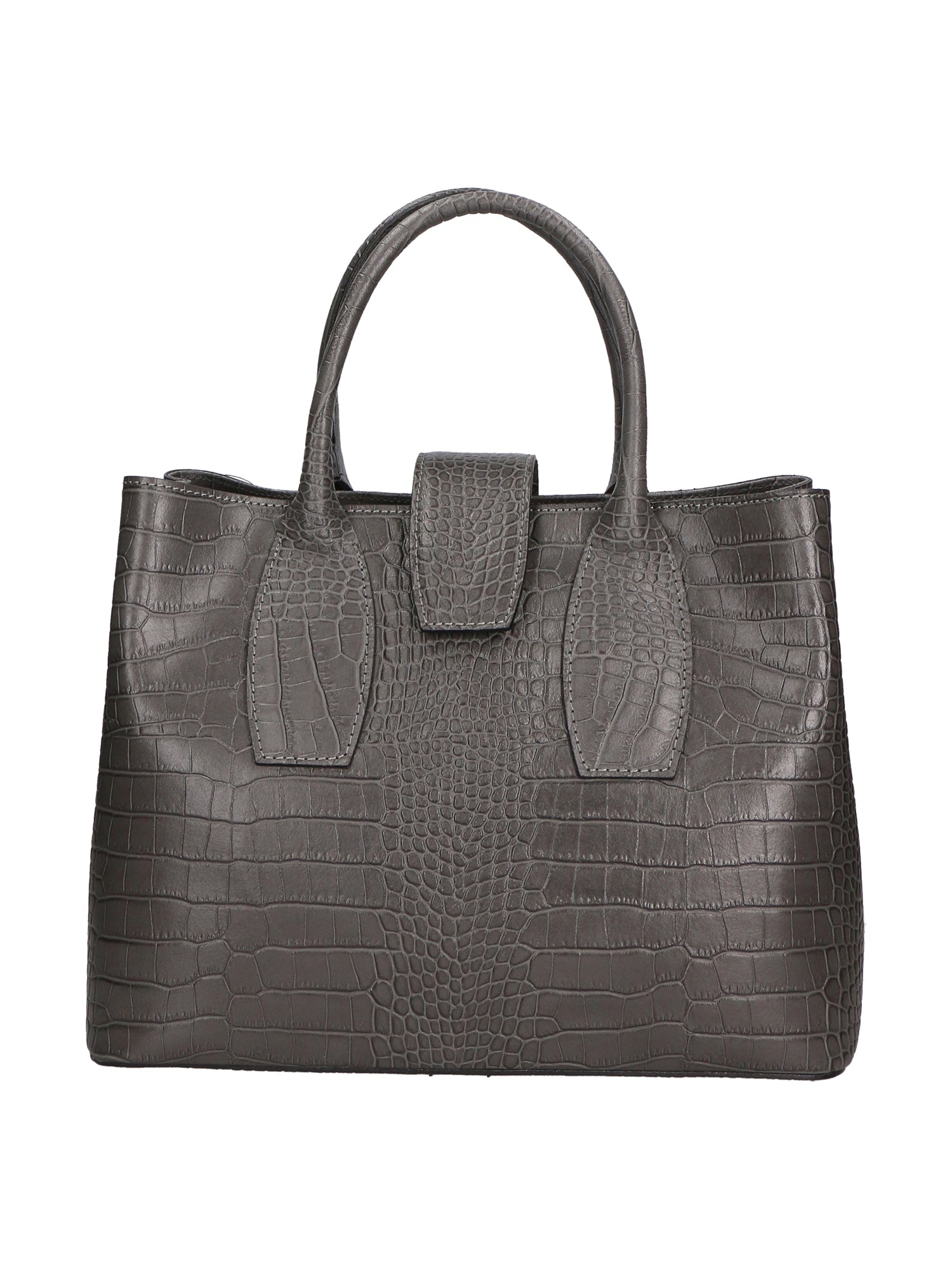 Letizia Borsa a mano da donna Pelle stampata croco 06542-GRIGIO SCURO Gave Lux