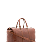 Borsa da viaggio unisex vera pelle 100% cotone 4546-MARRONE Alessia Firenze