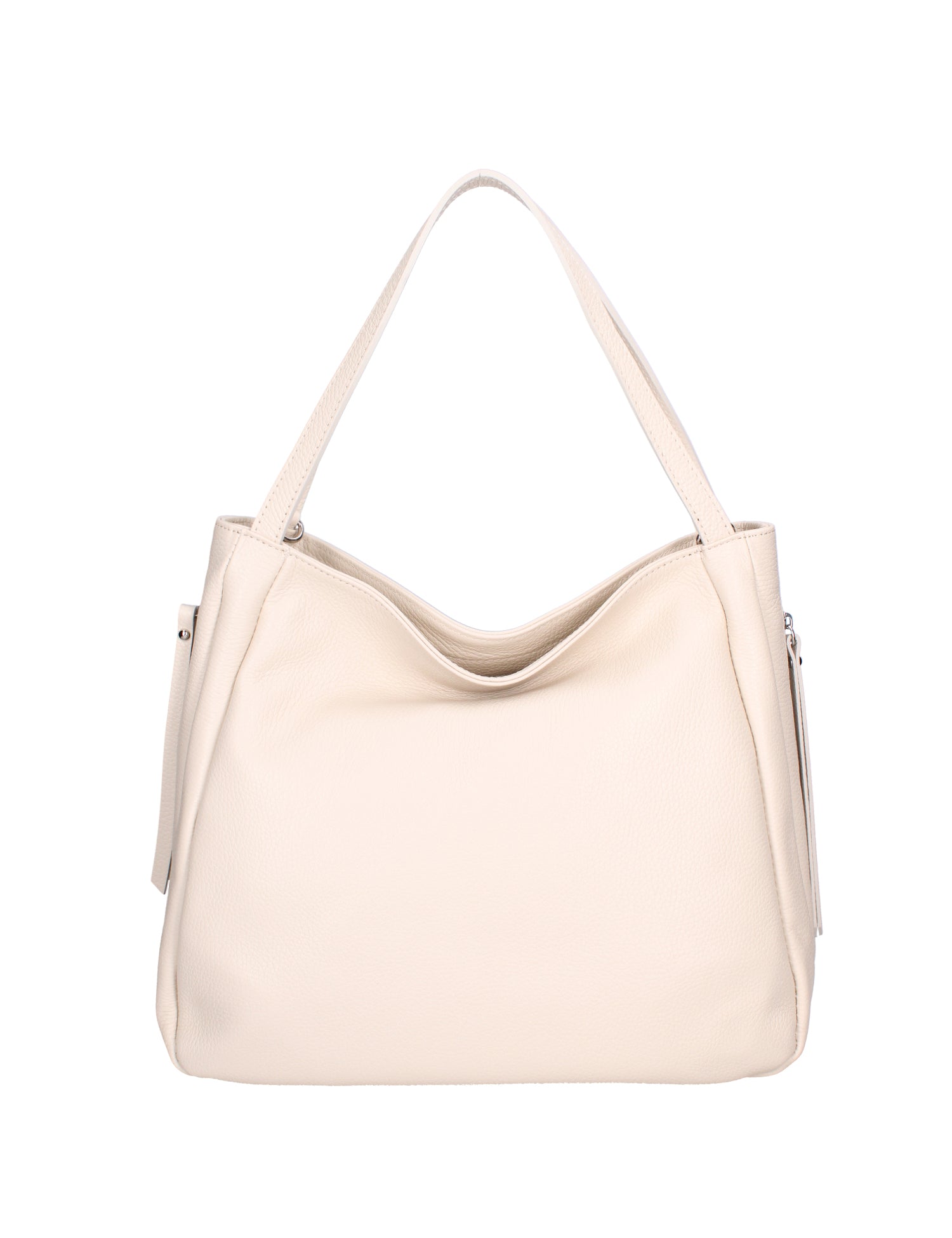 Borsa a spalla da donna Misto pelle e tessuto 07155-D37 LATTE Roberta Rossi