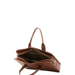 Borsa a mano unisex vera pelle Made in Italy 4454-MARRONE Alessia Firenze