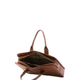 Borsa a mano unisex vera pelle Made in Italy 4454-MARRONE Alessia Firenze