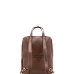 Zaino unisex in vera pelle Made in Italy 100% cotone 4592-TESTA DI MORO Alessia Firenze