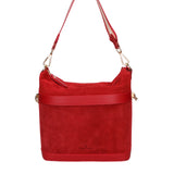 Vera pelle 04163-L130 ROSSO SCURO + SC08 ROSSO Borsa a spalla da donna Elowen Ultra Chiara Ferretti