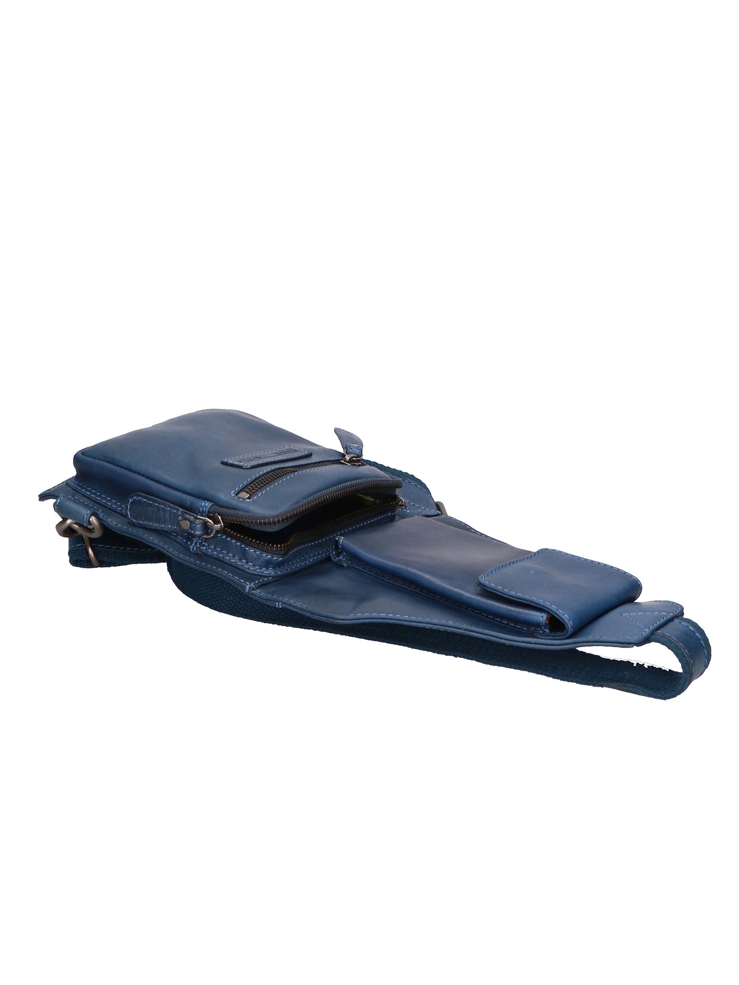 Marsupio da uomo in vera pelle Casual HILB-3338-BLU Hill Burry